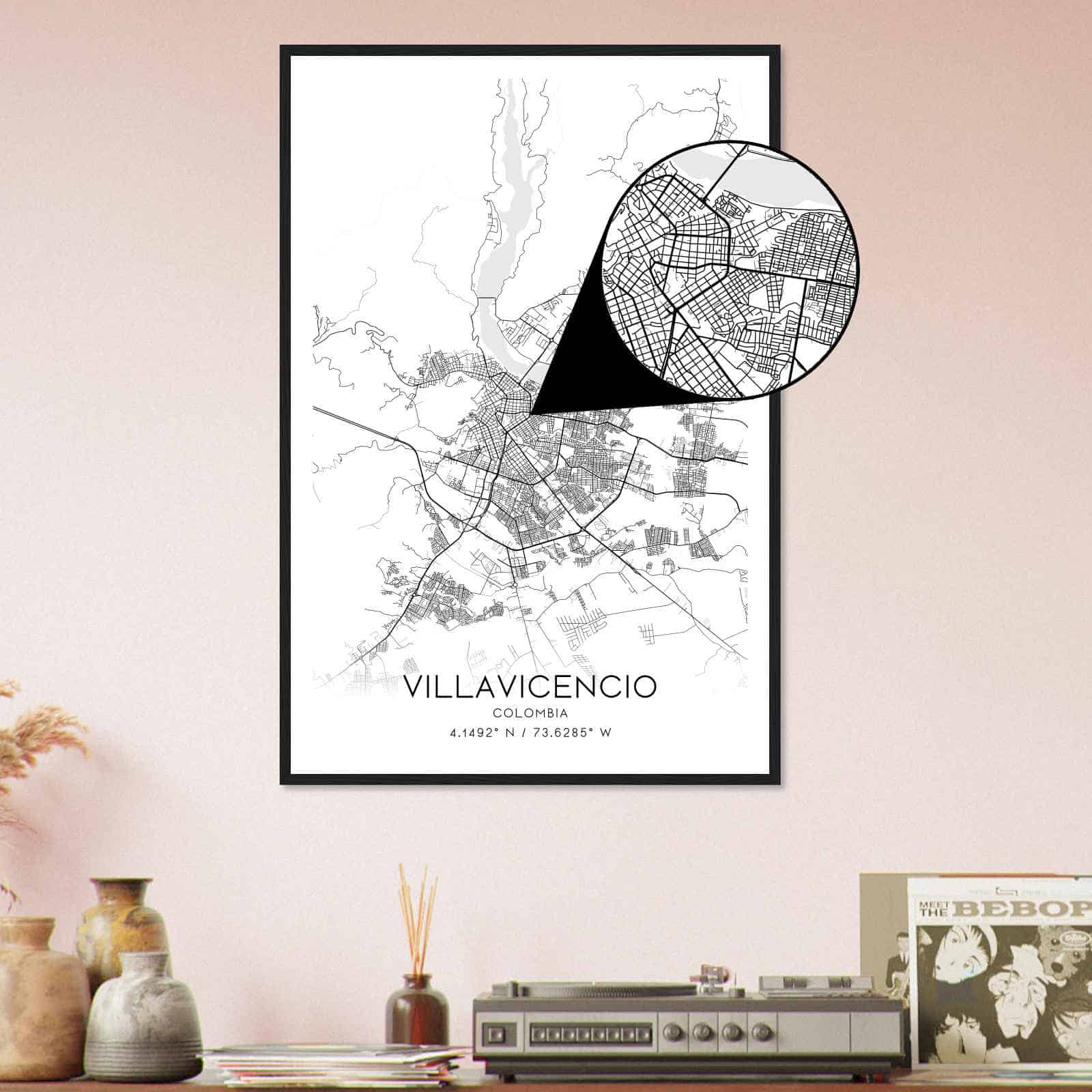 Deerfield Kansas Map Poster, Modern Home Decor Wall Art Print (Copy)