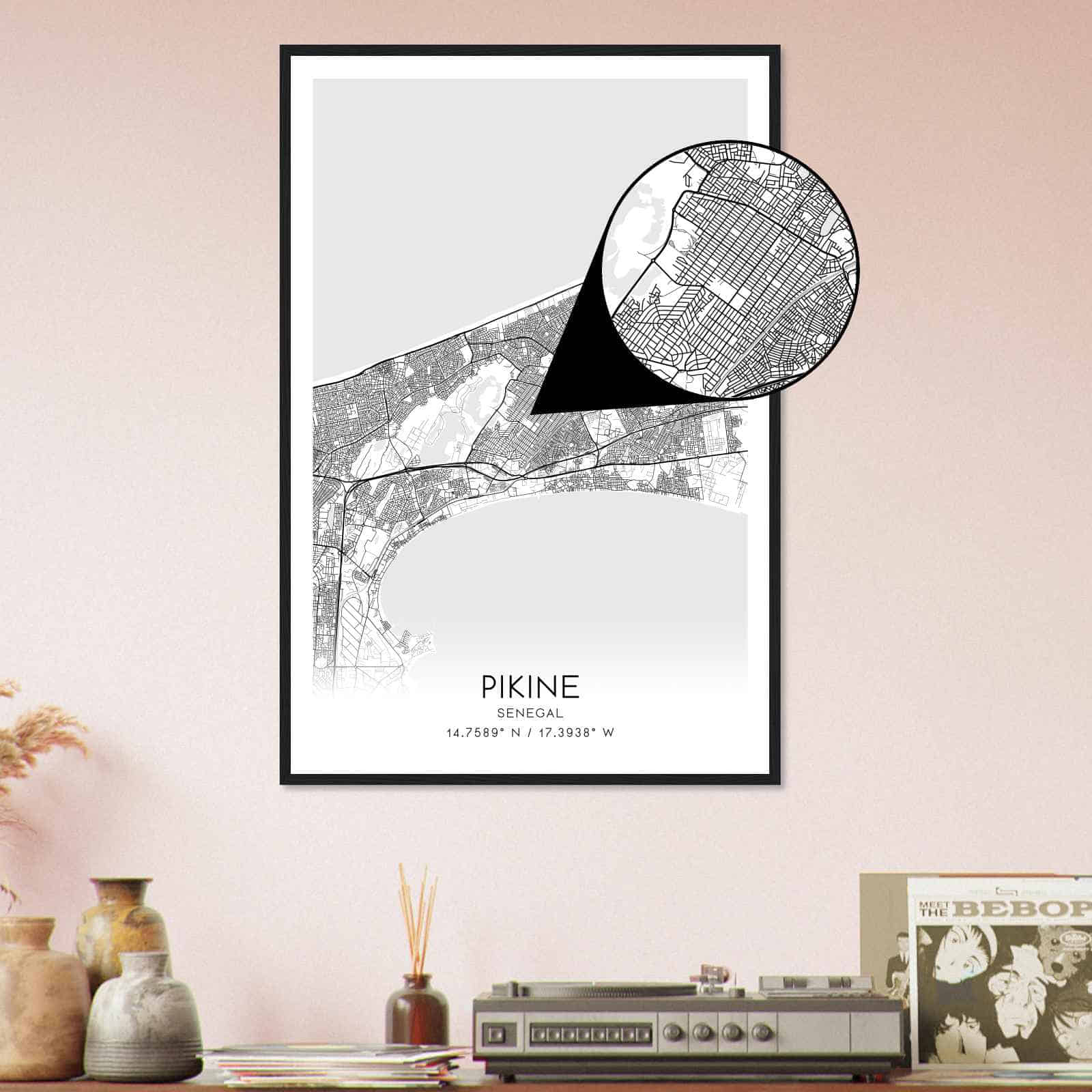 Deerfield Kansas Map Poster, Modern Home Decor Wall Art Print (Copy)