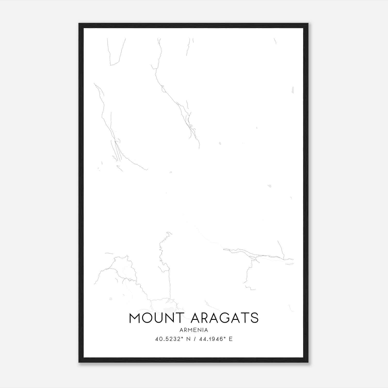 Mount Aragats Armenia Map Poster, Mount Aragats City Road Wall Art Print