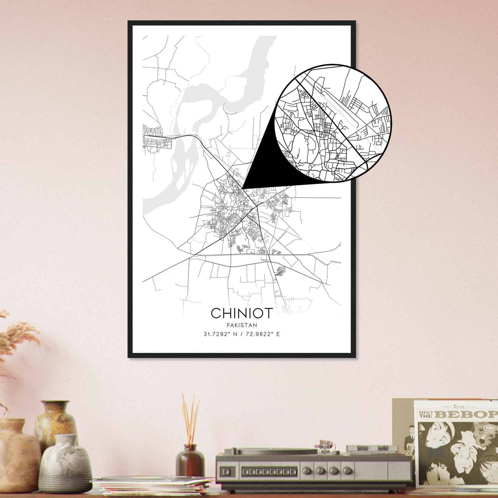 Deerfield Kansas Map Poster, Modern Home Decor Wall Art Print (Copy)