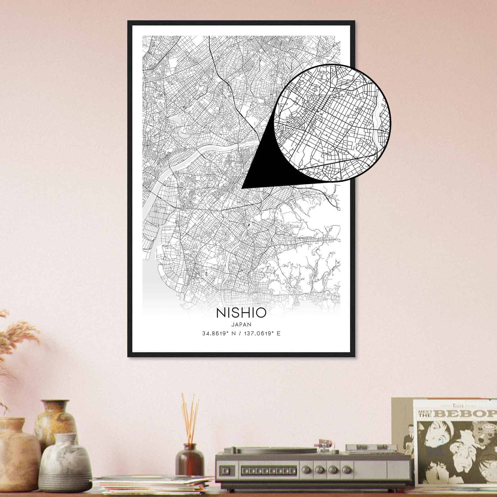 Deerfield Kansas Map Poster, Modern Home Decor Wall Art Print (Copy)
