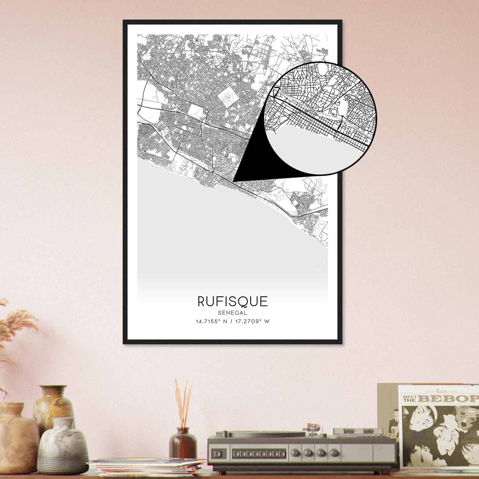 Deerfield Kansas Map Poster, Modern Home Decor Wall Art Print (Copy)