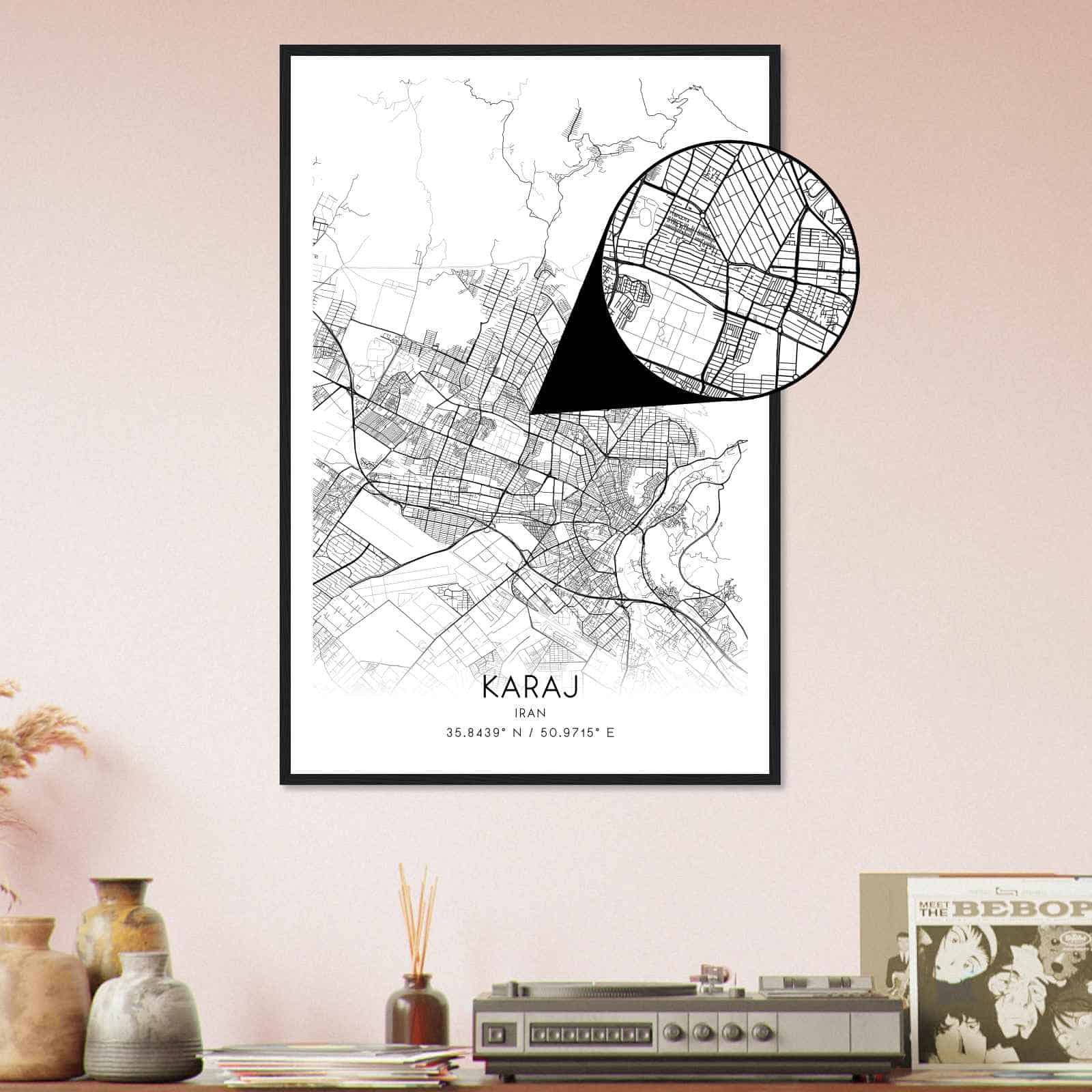 Deerfield Kansas Map Poster, Modern Home Decor Wall Art Print (Copy)