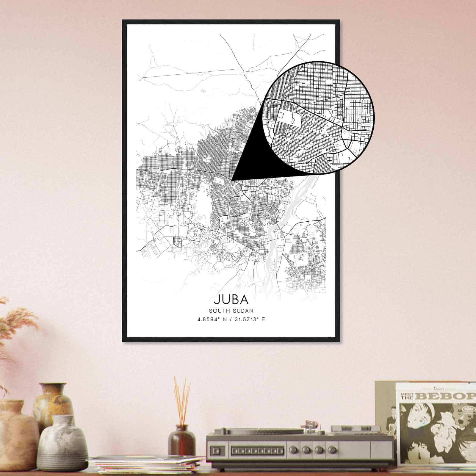 Deerfield Kansas Map Poster, Modern Home Decor Wall Art Print (Copy)