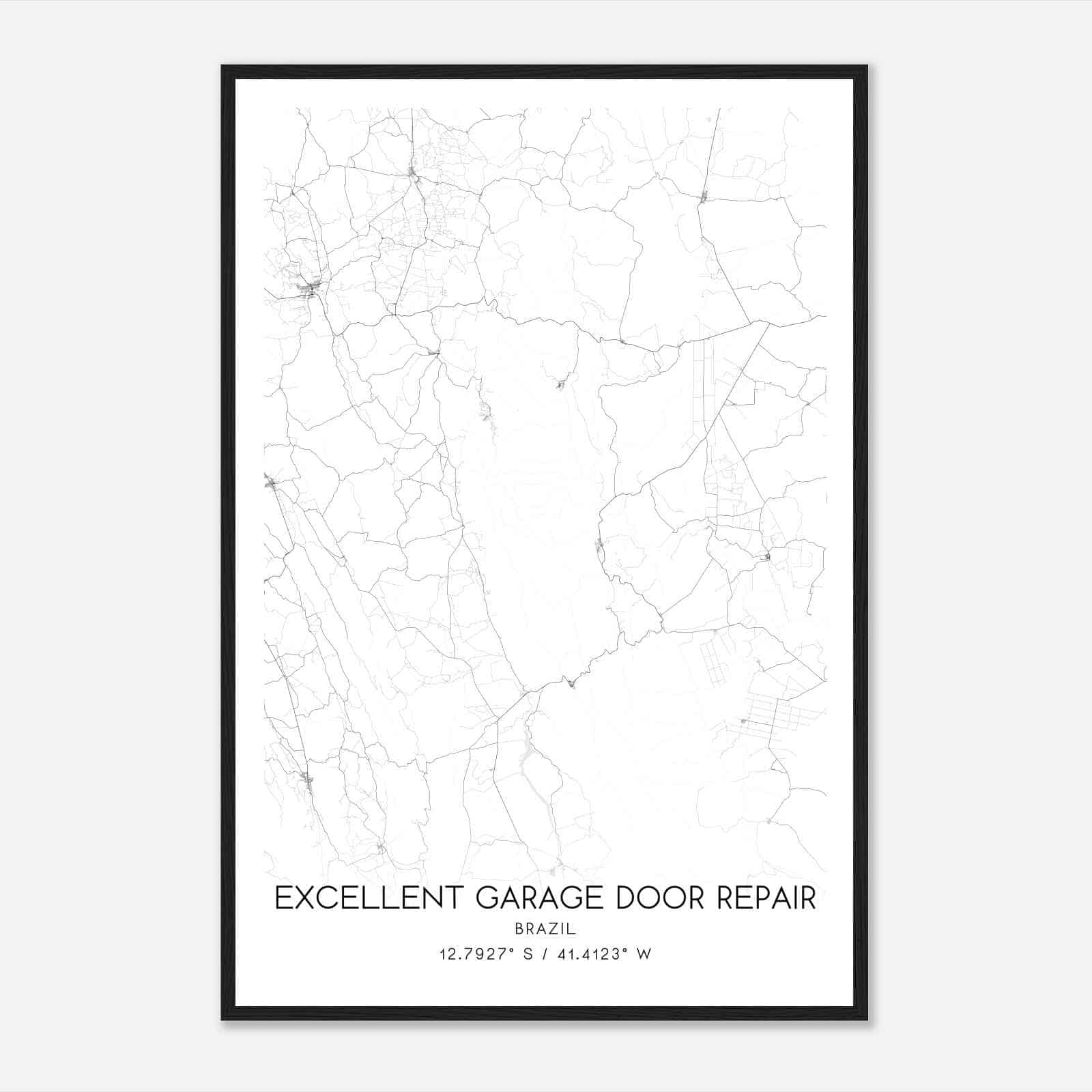 Excellent Garage Door Repair Brazil Map Poster, Excellent Garage Door Repair City Road Wall Art Print