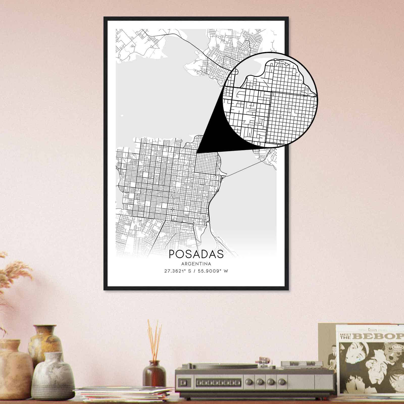 Deerfield Kansas Map Poster, Modern Home Decor Wall Art Print (Copy)