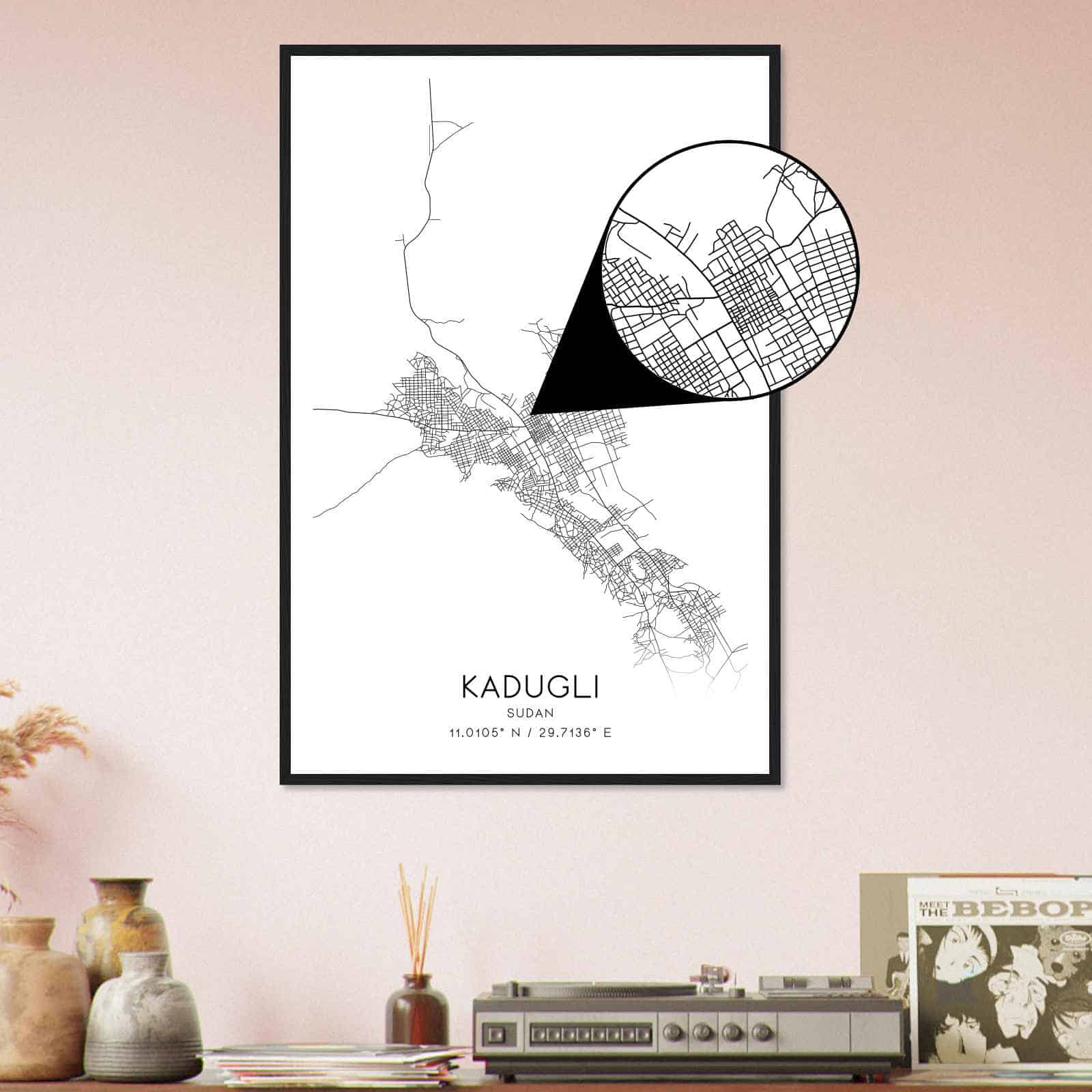 Deerfield Kansas Map Poster, Modern Home Decor Wall Art Print (Copy)