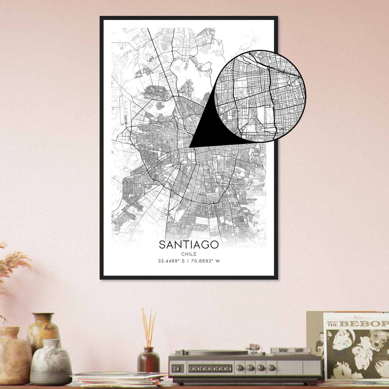 Deerfield Kansas Map Poster, Modern Home Decor Wall Art Print (Copy)