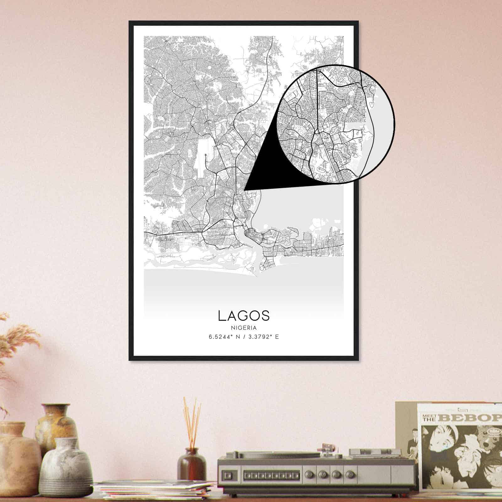 Deerfield Kansas Map Poster, Modern Home Decor Wall Art Print (Copy)