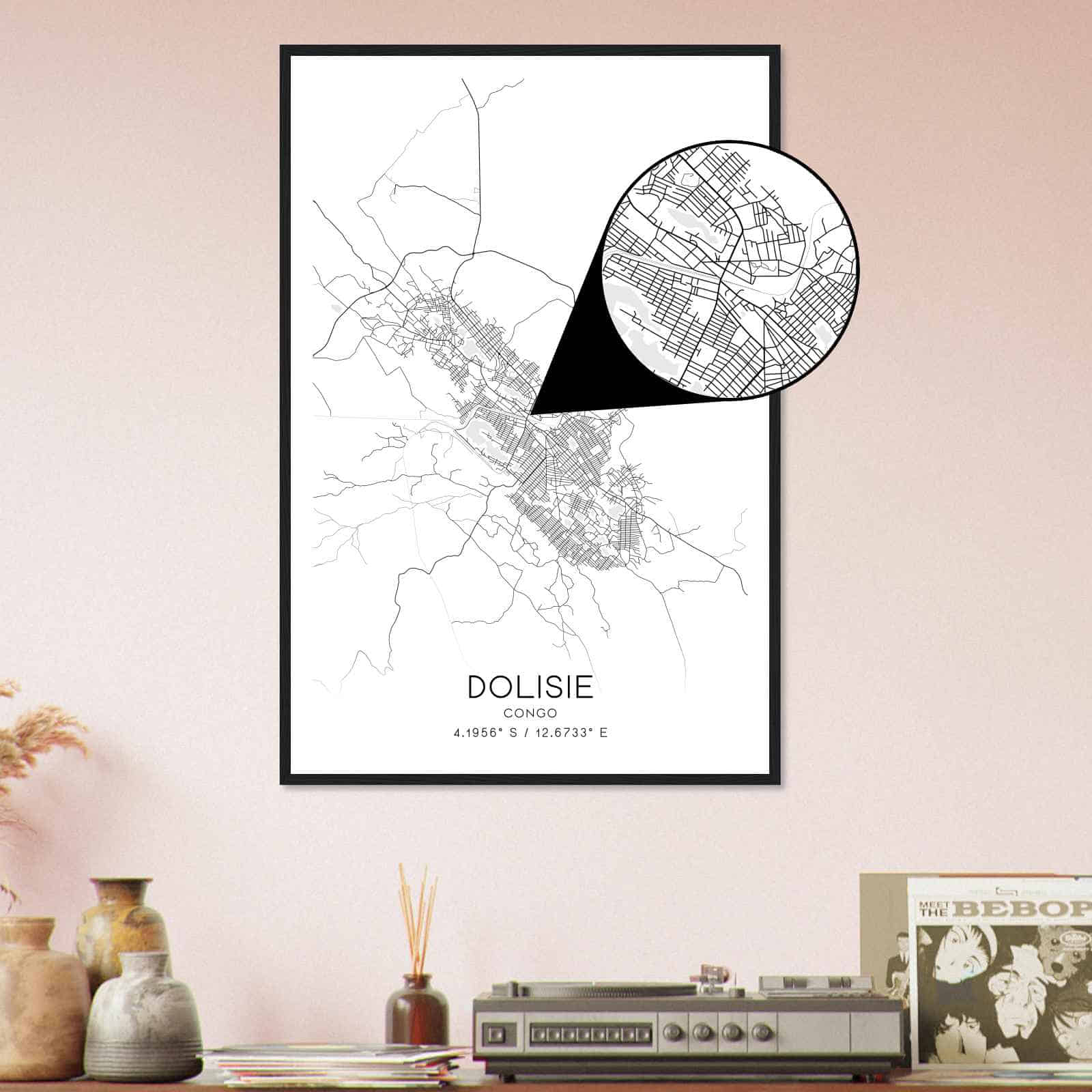 Deerfield Kansas Map Poster, Modern Home Decor Wall Art Print (Copy)