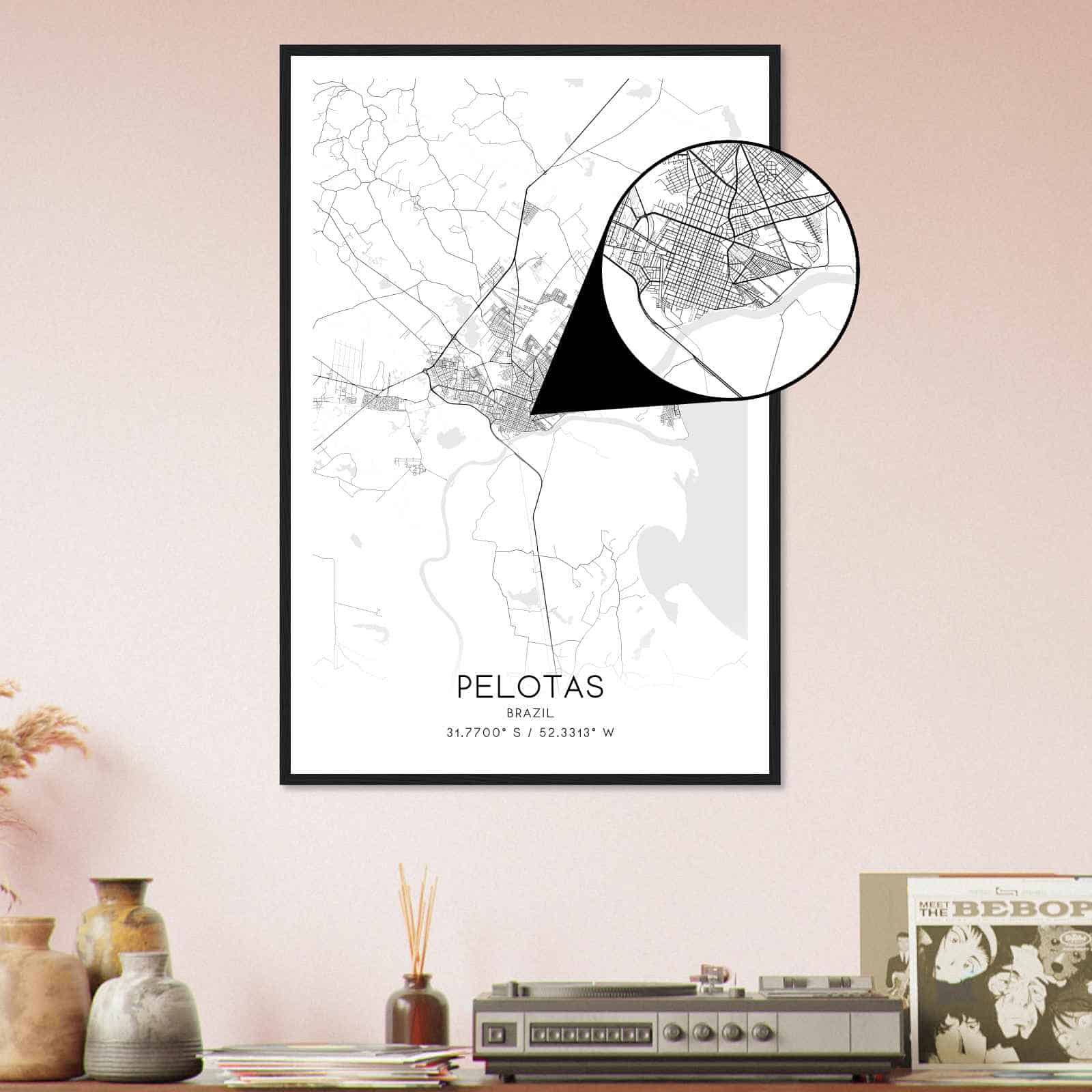 Deerfield Kansas Map Poster, Modern Home Decor Wall Art Print (Copy)