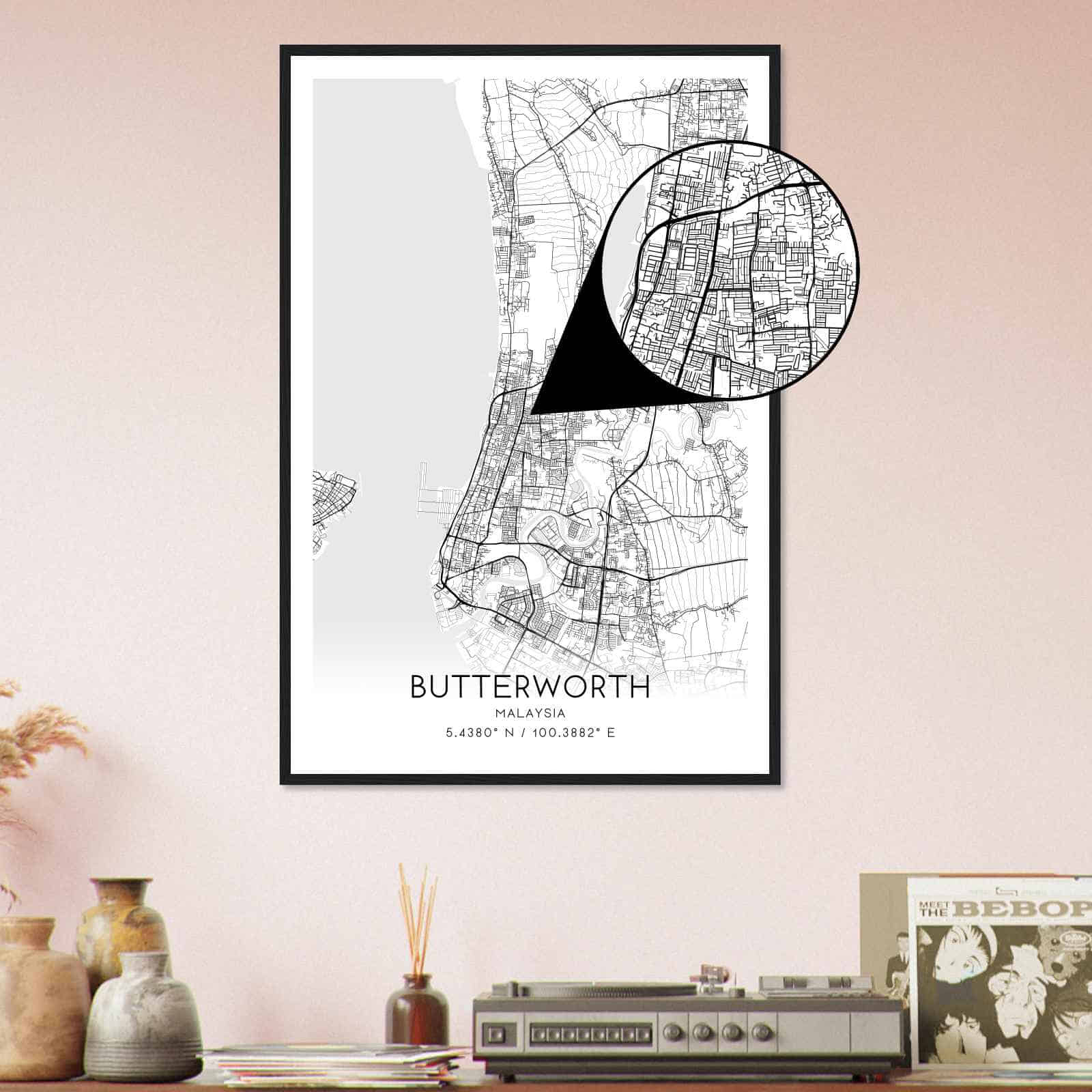 Deerfield Kansas Map Poster, Modern Home Decor Wall Art Print (Copy)
