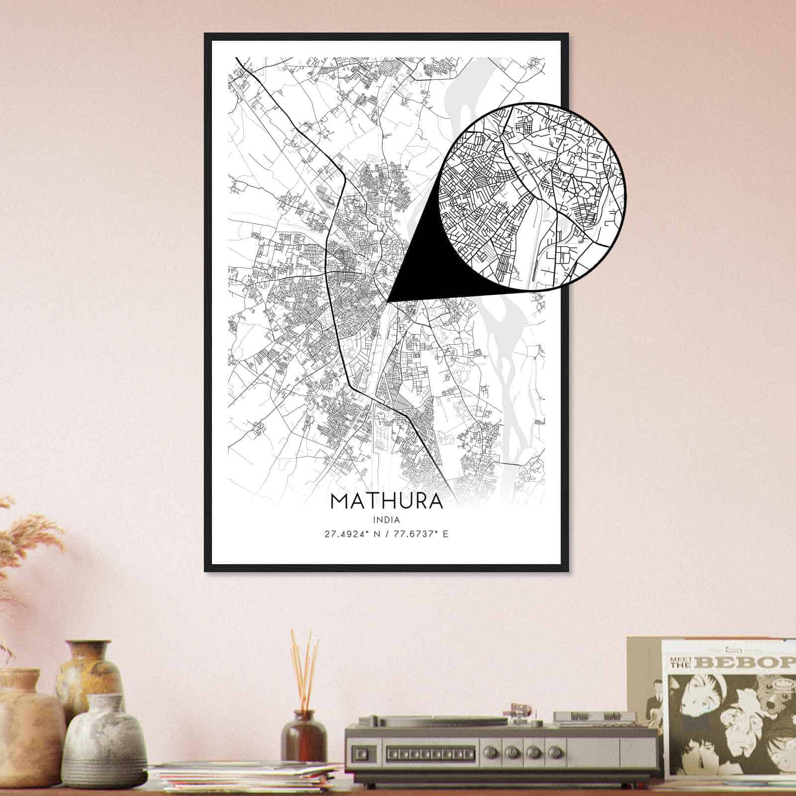 Deerfield Kansas Map Poster, Modern Home Decor Wall Art Print (Copy)