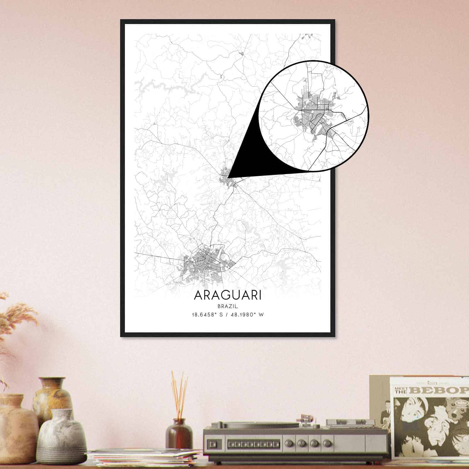 Deerfield Kansas Map Poster, Modern Home Decor Wall Art Print (Copy)