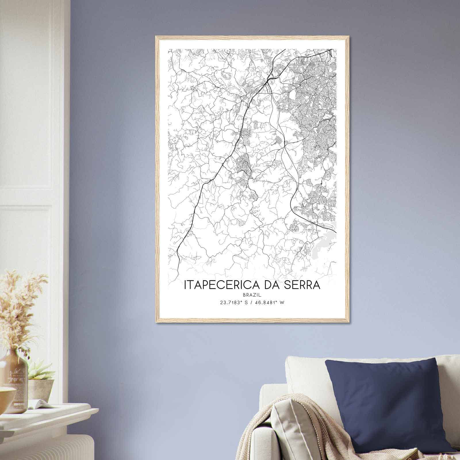 Itapecerica da Serra Brazil Map Poster, Itapecerica da Serra City Road Wall Art Print