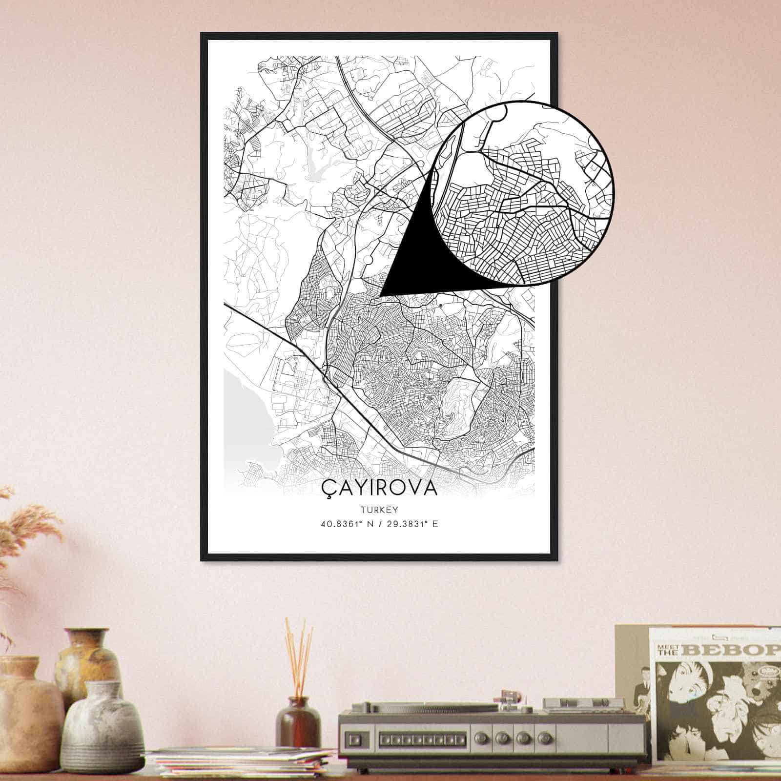 Deerfield Kansas Map Poster, Modern Home Decor Wall Art Print (Copy)