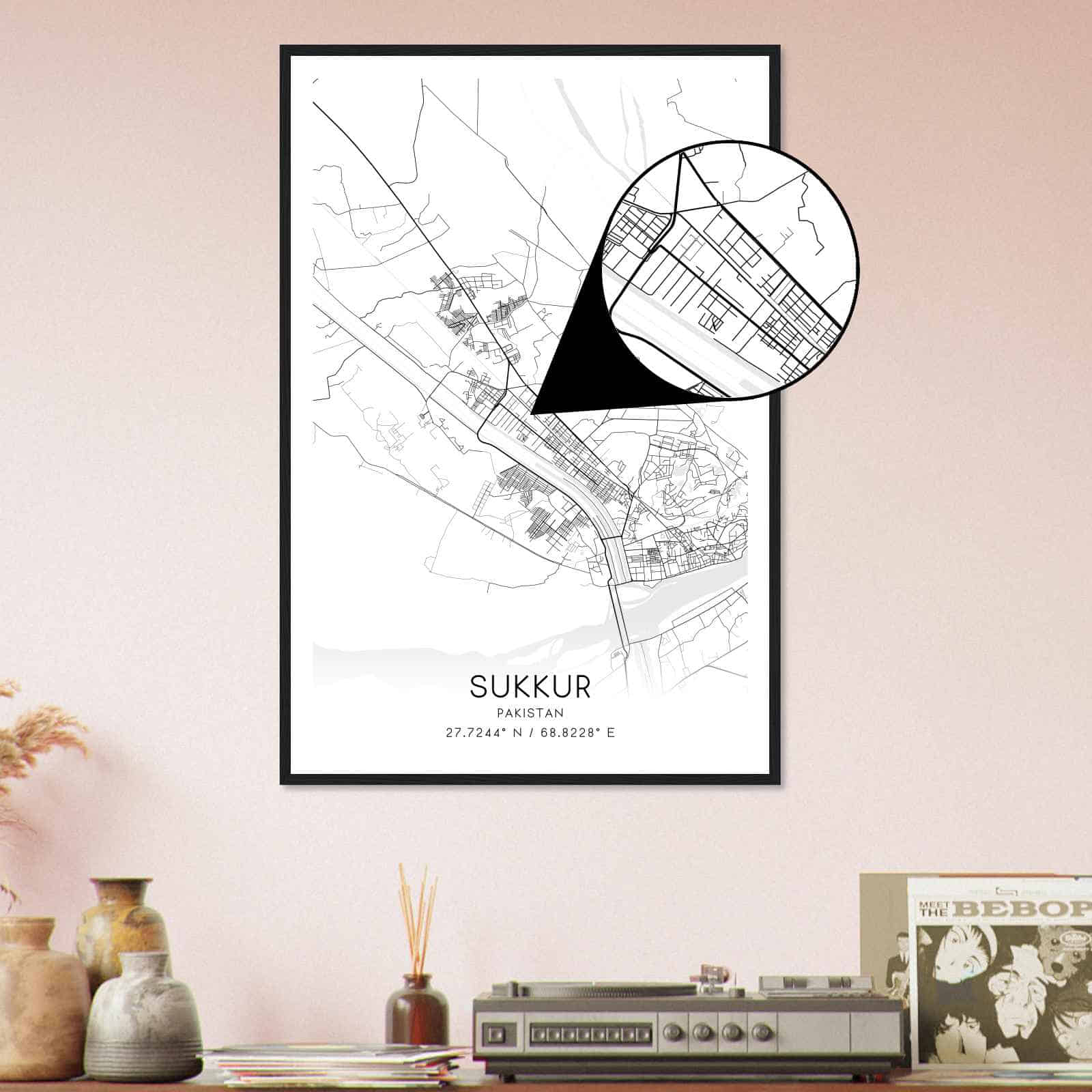 Deerfield Kansas Map Poster, Modern Home Decor Wall Art Print (Copy)