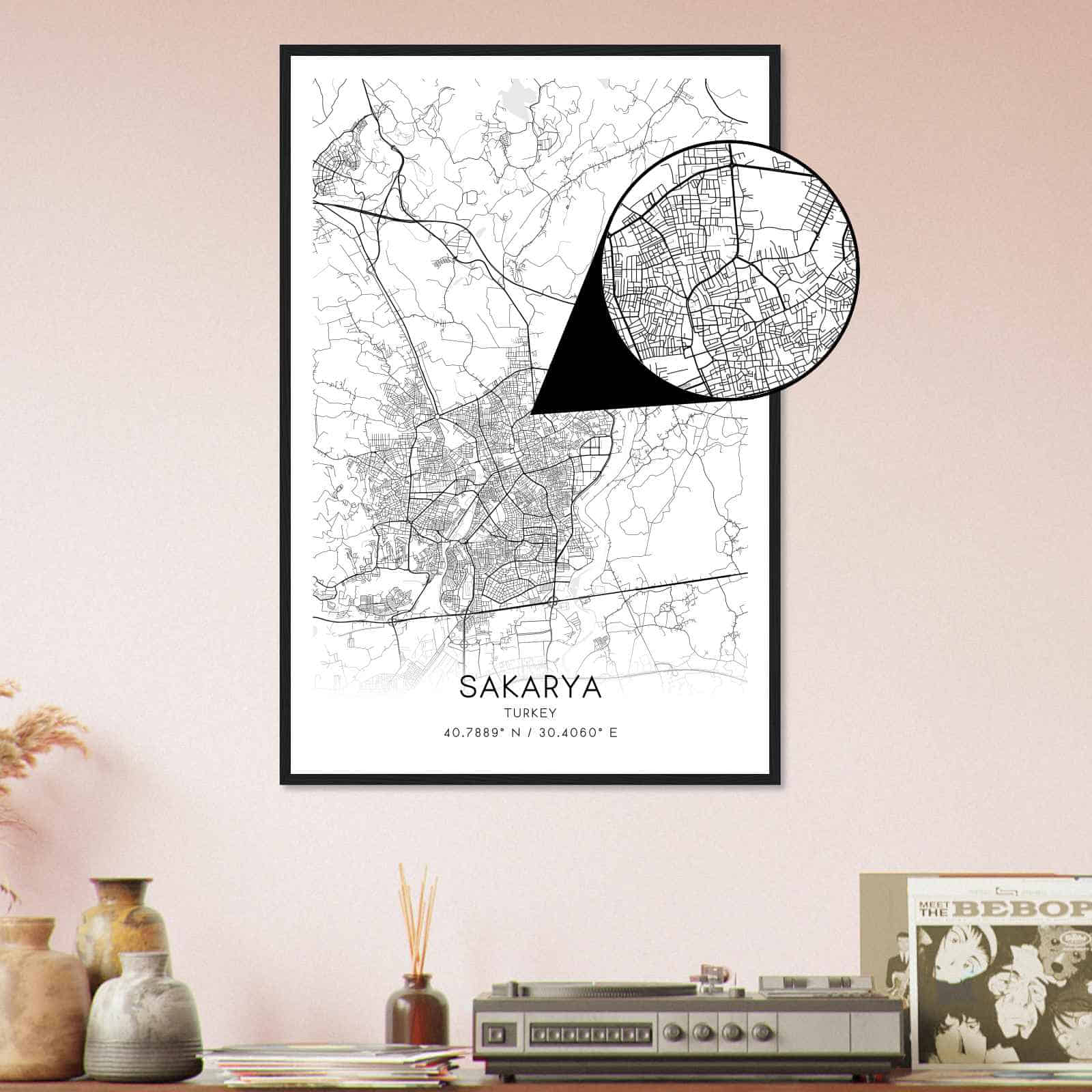 Deerfield Kansas Map Poster, Modern Home Decor Wall Art Print (Copy)