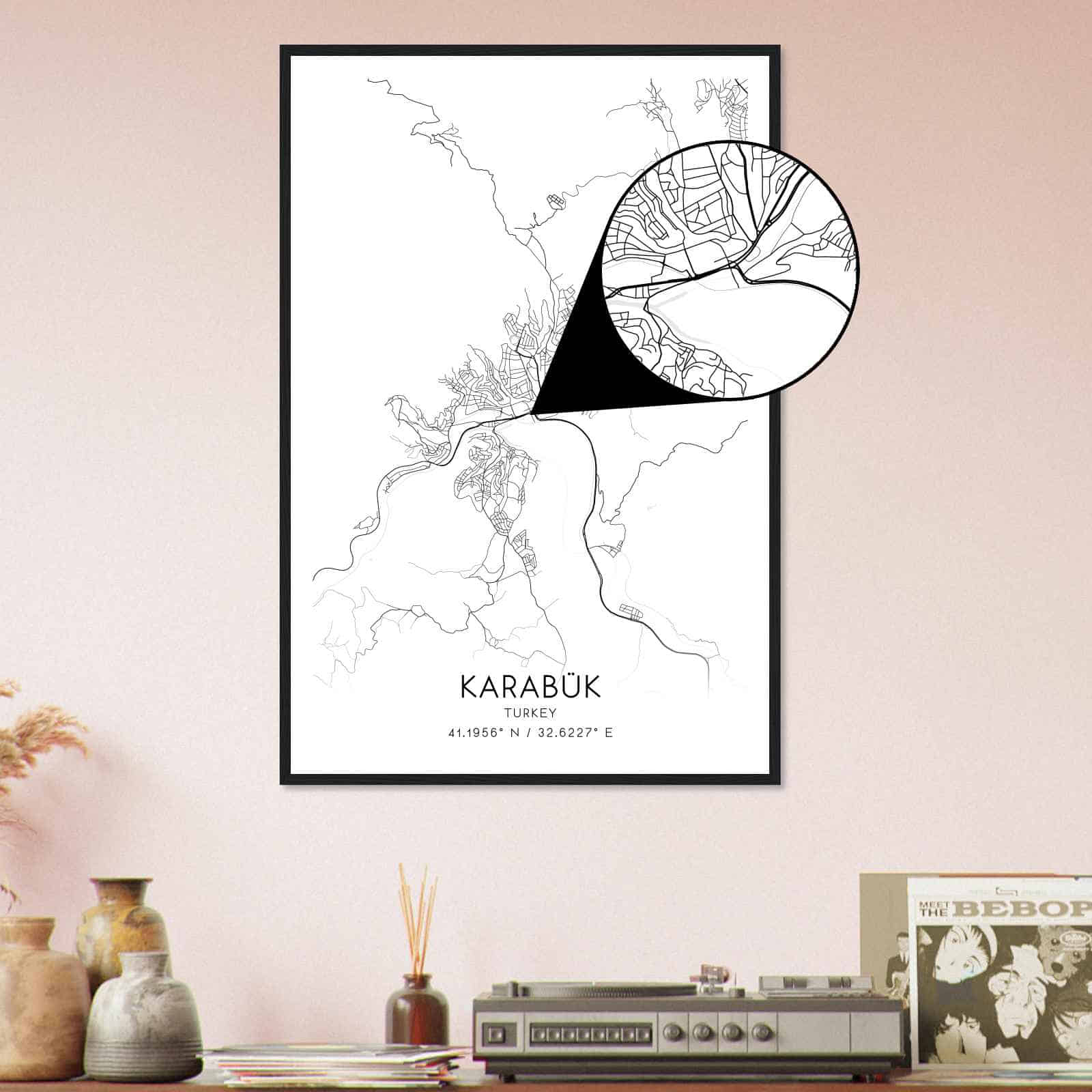 Deerfield Kansas Map Poster, Modern Home Decor Wall Art Print (Copy)