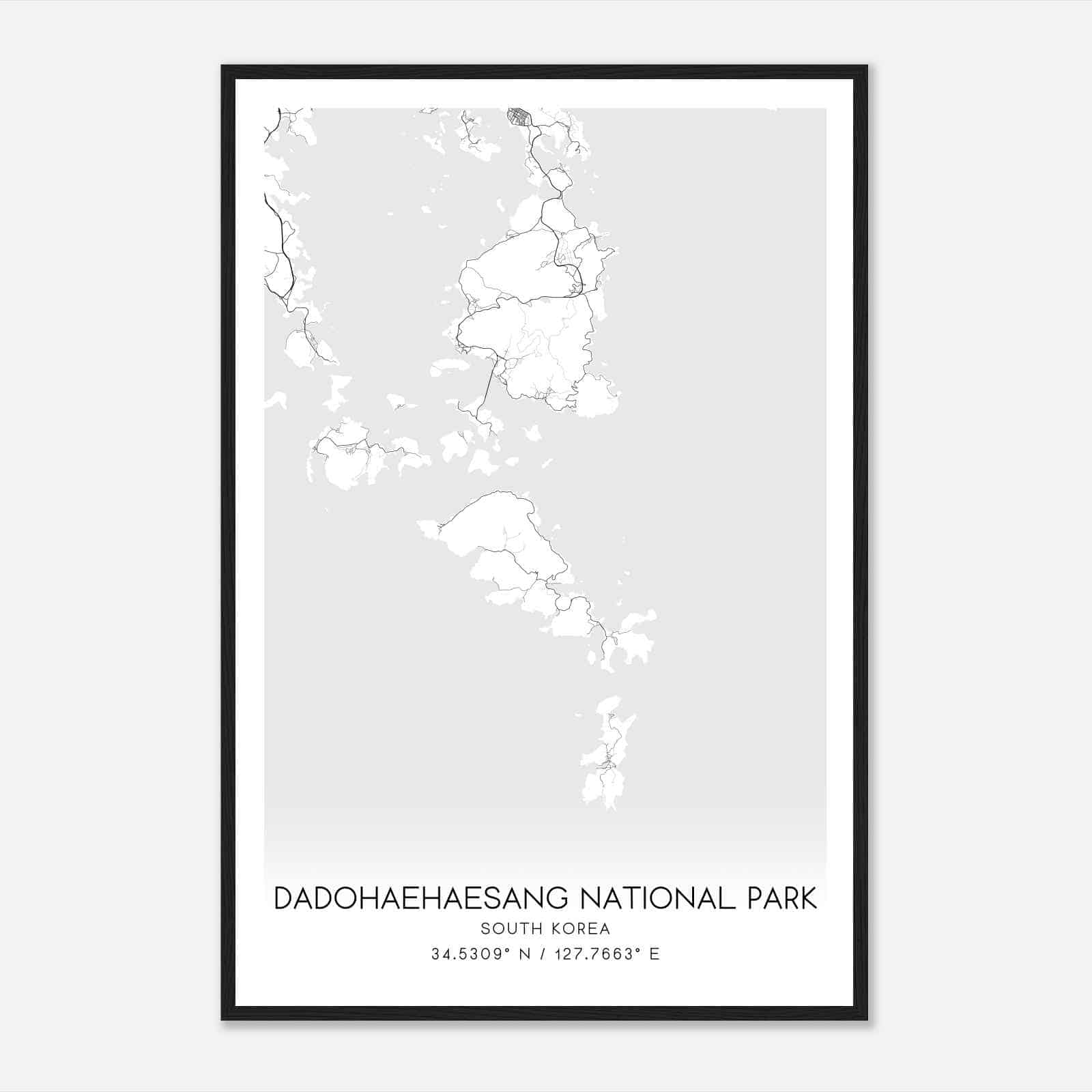 Dadohaehaesang National Park South Korea Map Poster, Dadohaehaesang National Park City Road Wall Art Print