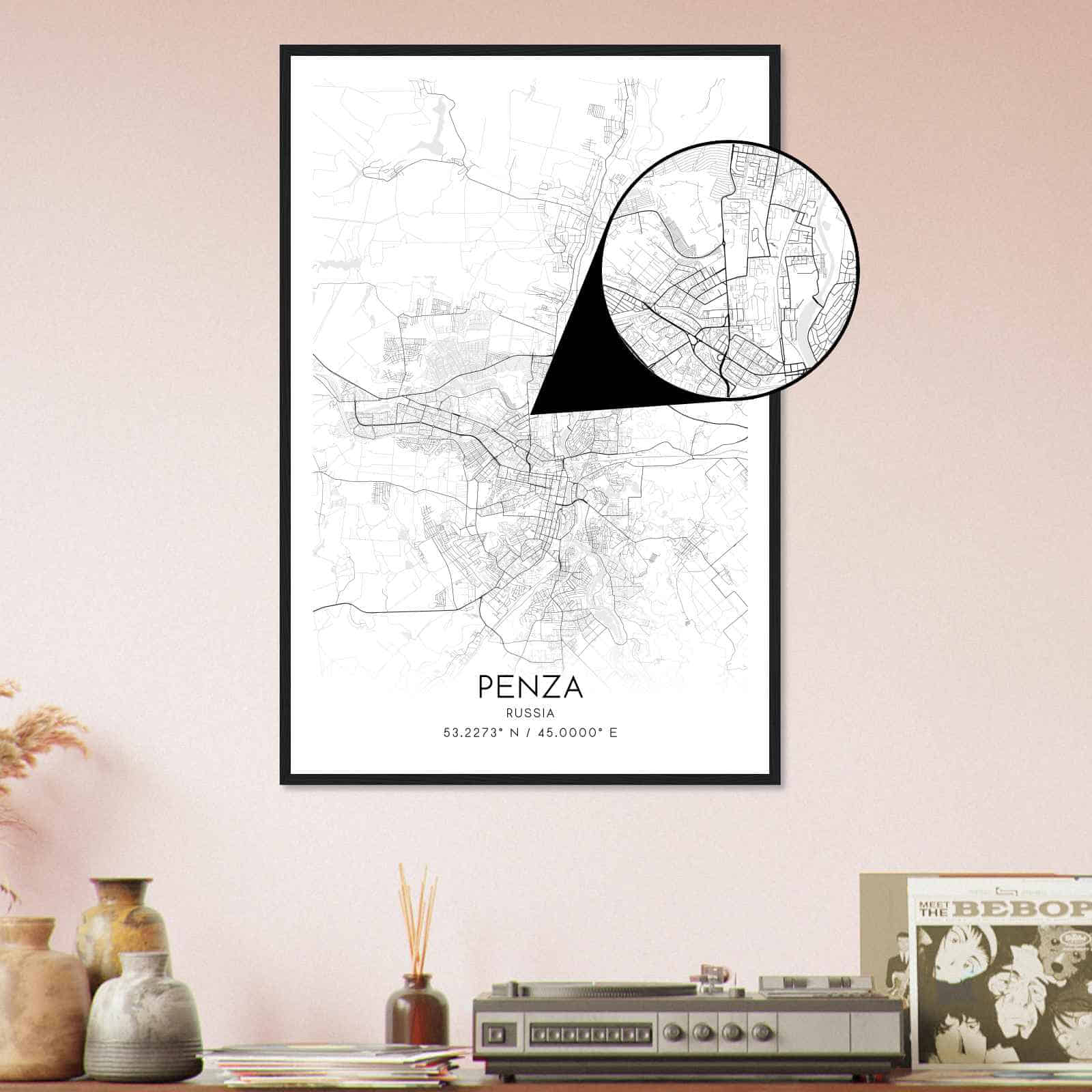 Deerfield Kansas Map Poster, Modern Home Decor Wall Art Print (Copy)