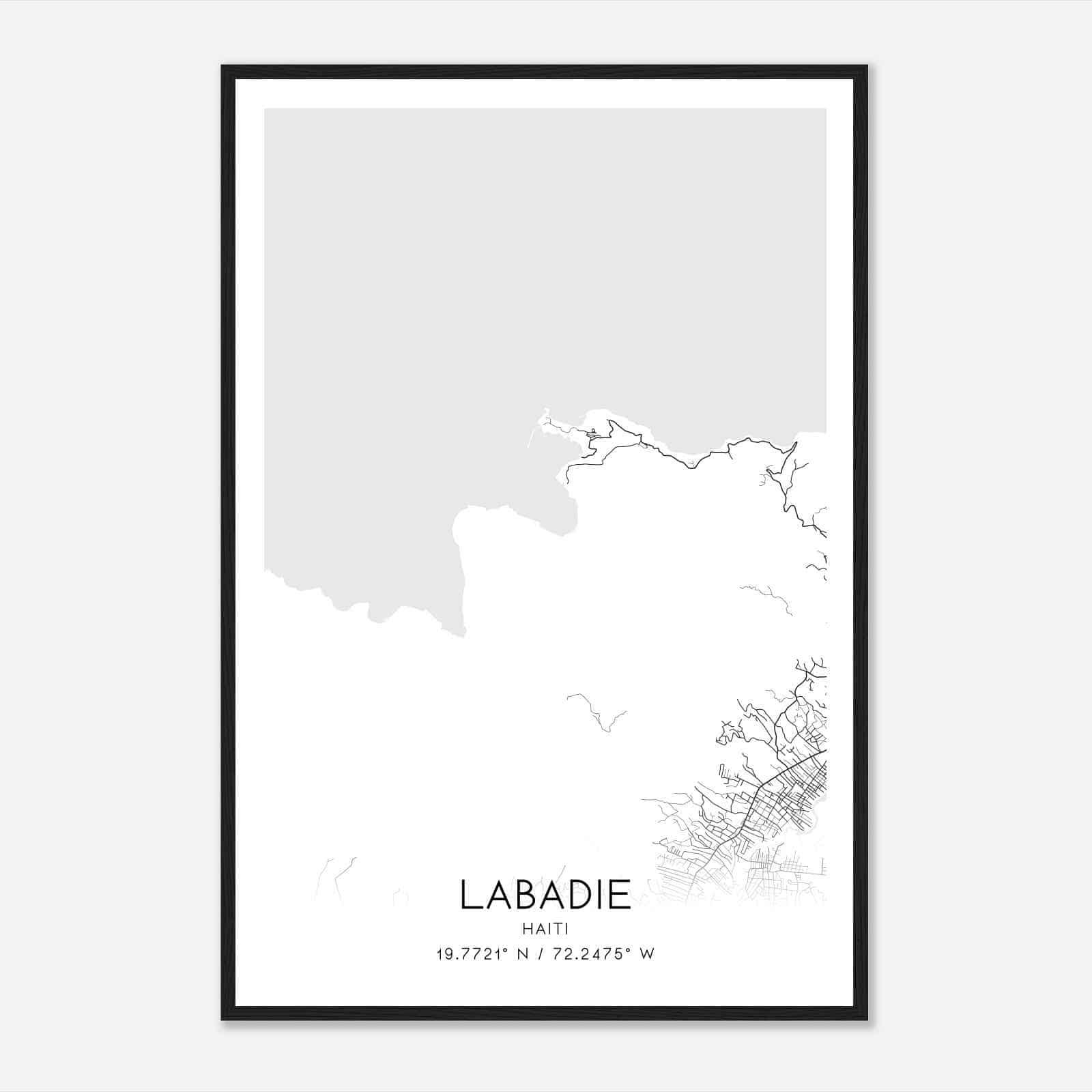 Labadie Haiti Map Poster, Labadie City Road Wall Art Print