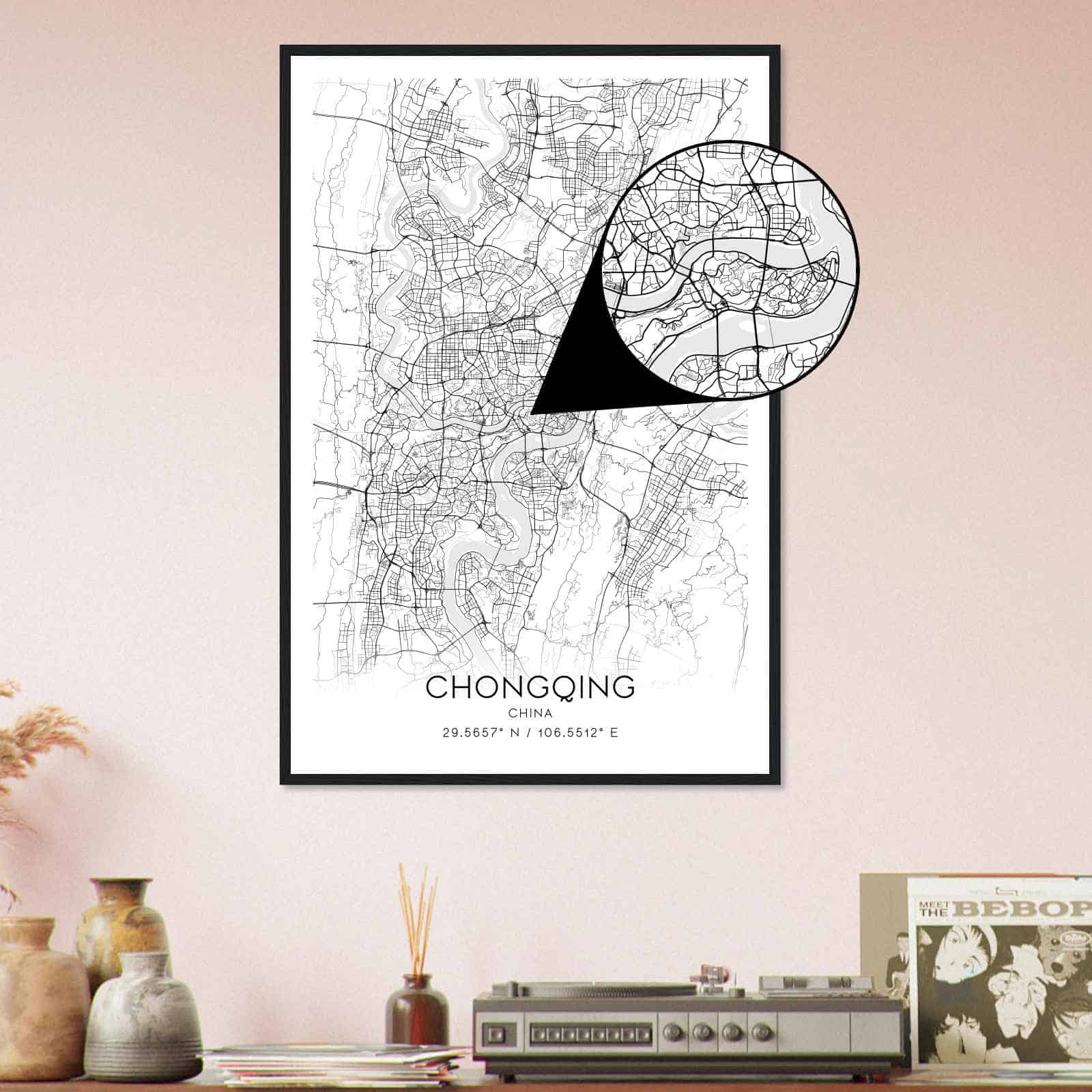 Deerfield Kansas Map Poster, Modern Home Decor Wall Art Print (Copy)