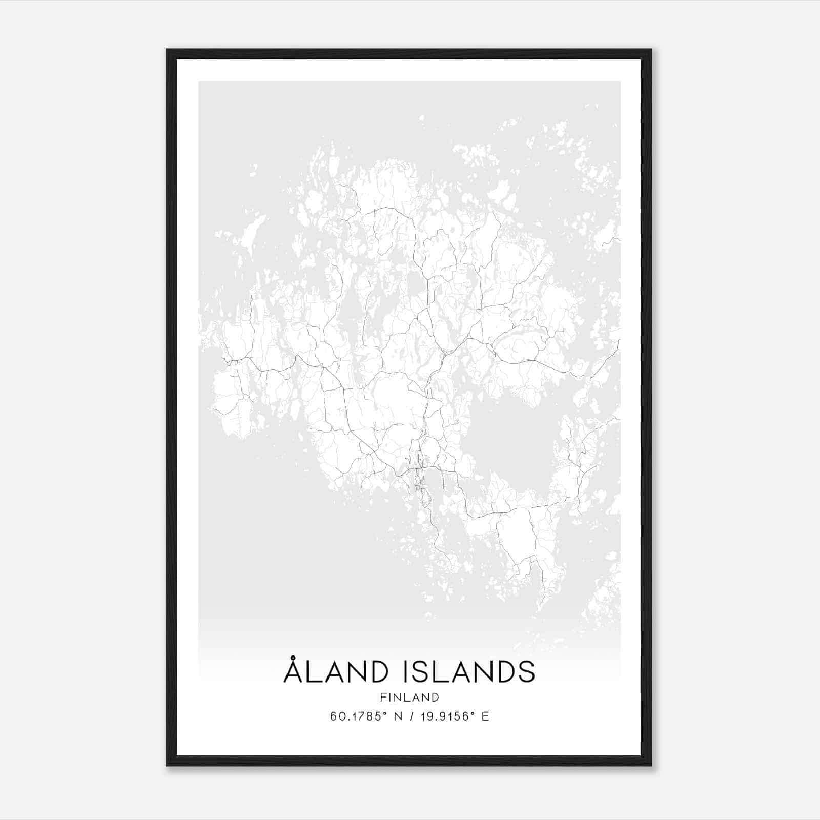 Aland Islands Finland Map Poster, Aland Islands City Road Wall Art Print