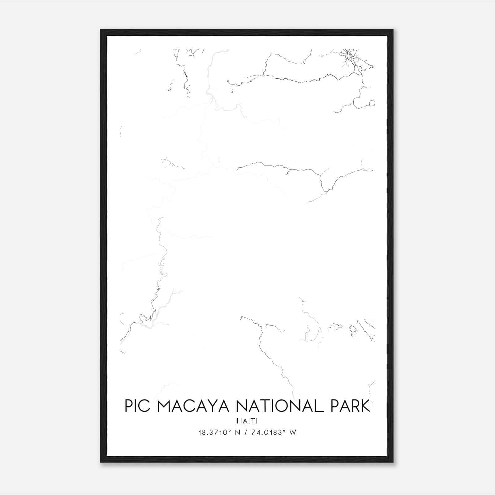 Pic Macaya National Park Haiti Map Poster, Pic Macaya National Park City Road Wall Art Print Pic Macaya National Park Haiti Map Poster, Pic Macaya National Park City Road Wall Art Print