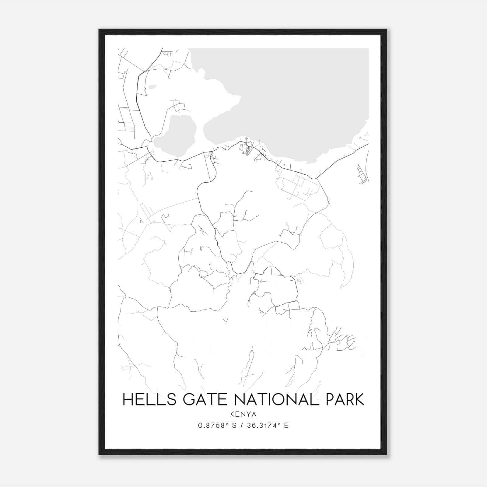 Hells Gate National Park Kenya Map Poster, Hells Gate National Park City Road Wall Art Print Hells Gate National Park Kenya Map Poster, Hells Gate National Park City Road Wall Art Print