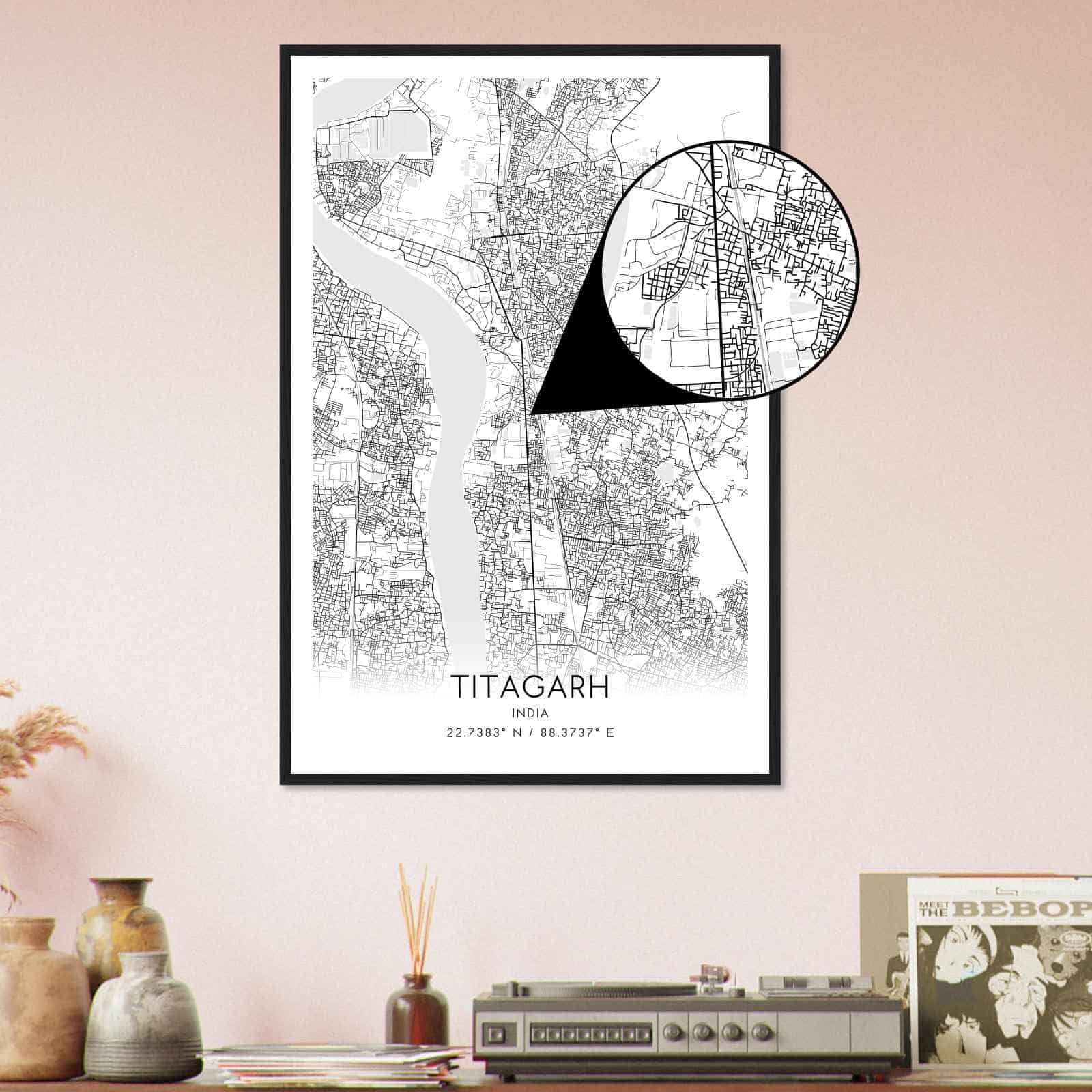Deerfield Kansas Map Poster, Modern Home Decor Wall Art Print (Copy)