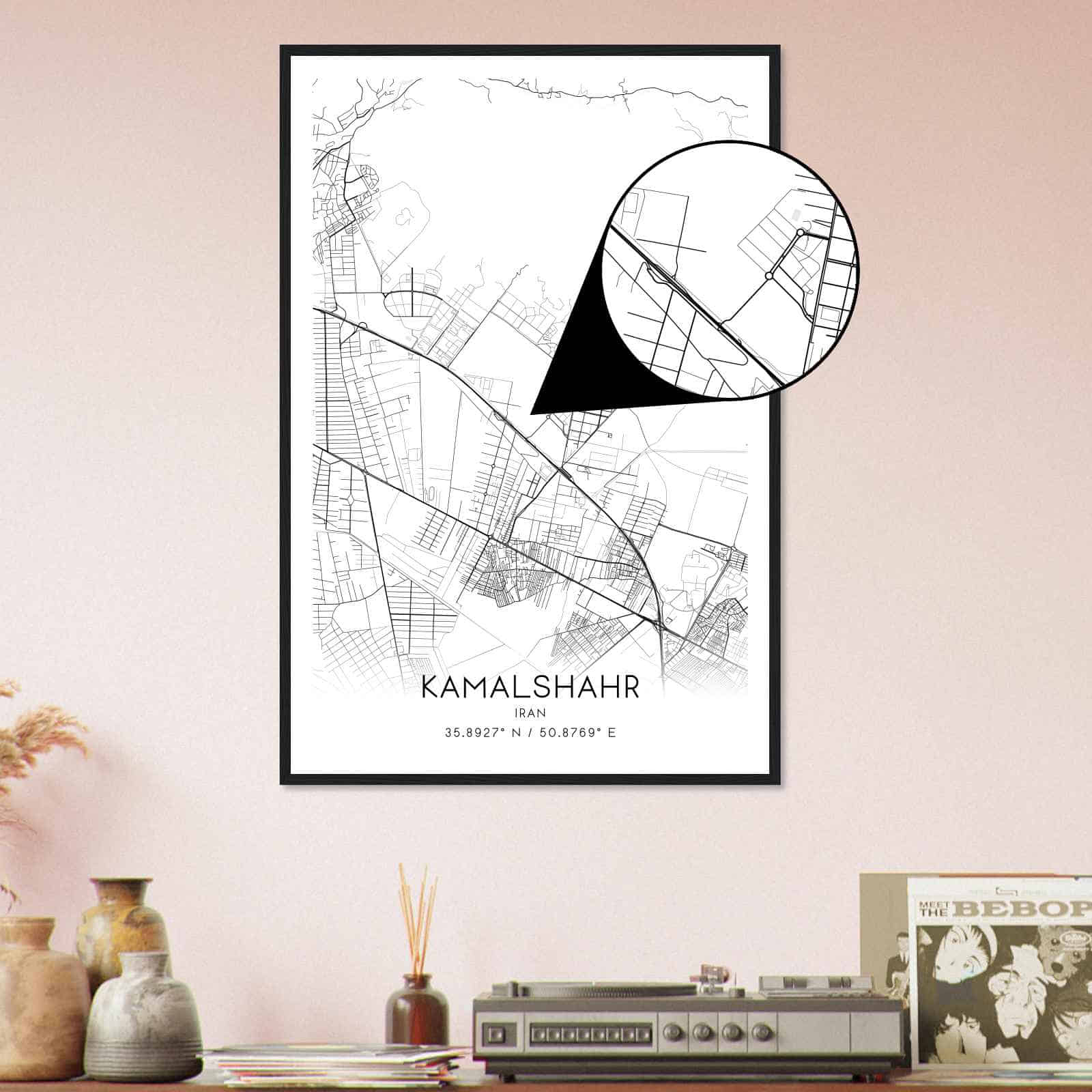 Deerfield Kansas Map Poster, Modern Home Decor Wall Art Print (Copy)