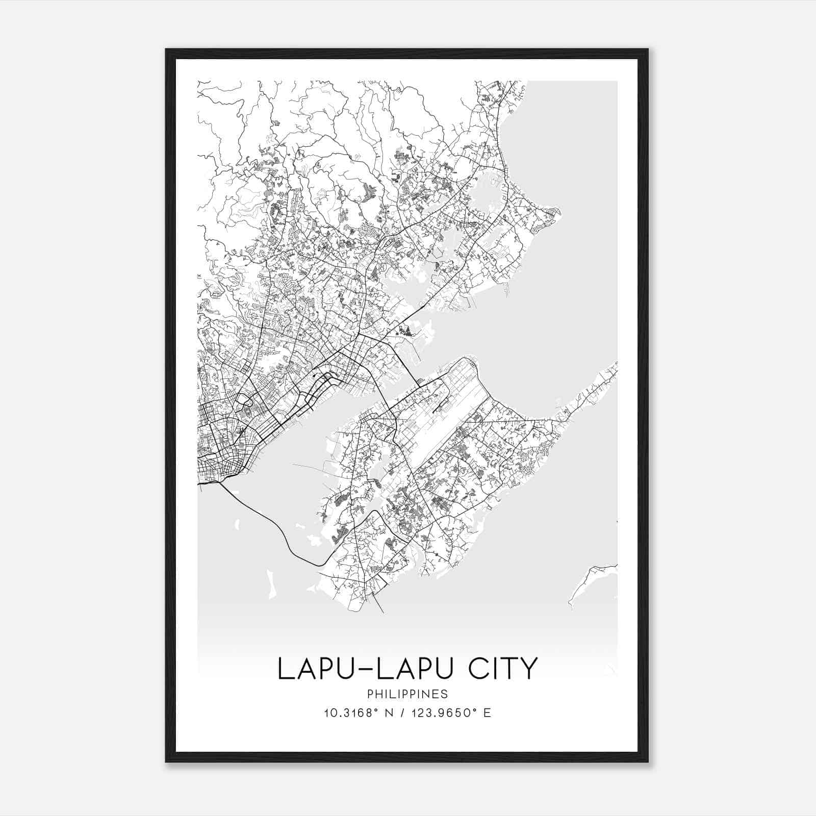 LapuLapu City Philippines Map Poster, LapuLapu City City Road Wall Art Print