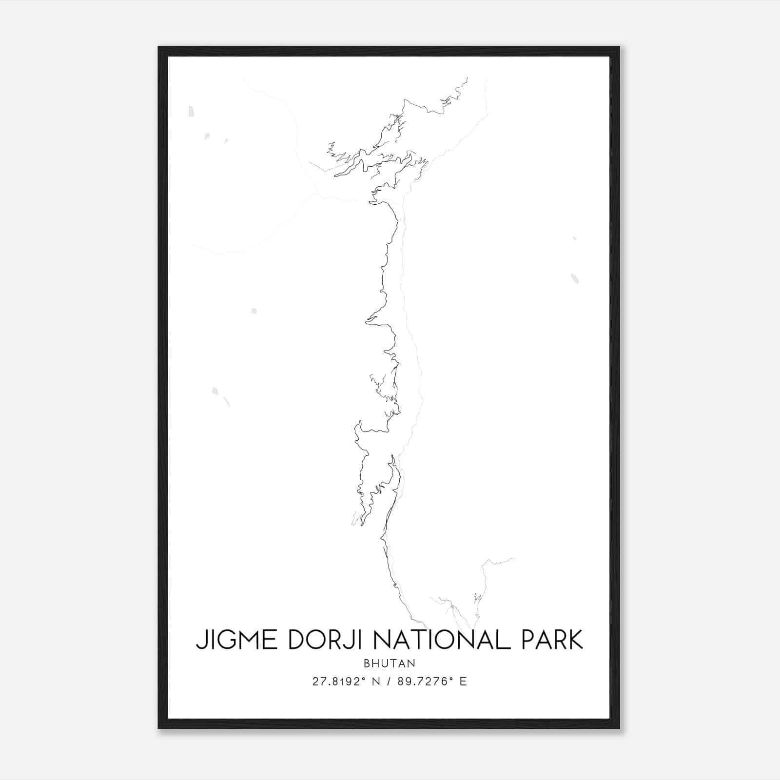 Jigme Dorji National Park Bhutan Map Poster, Jigme Dorji National Park City Road Wall Art Print