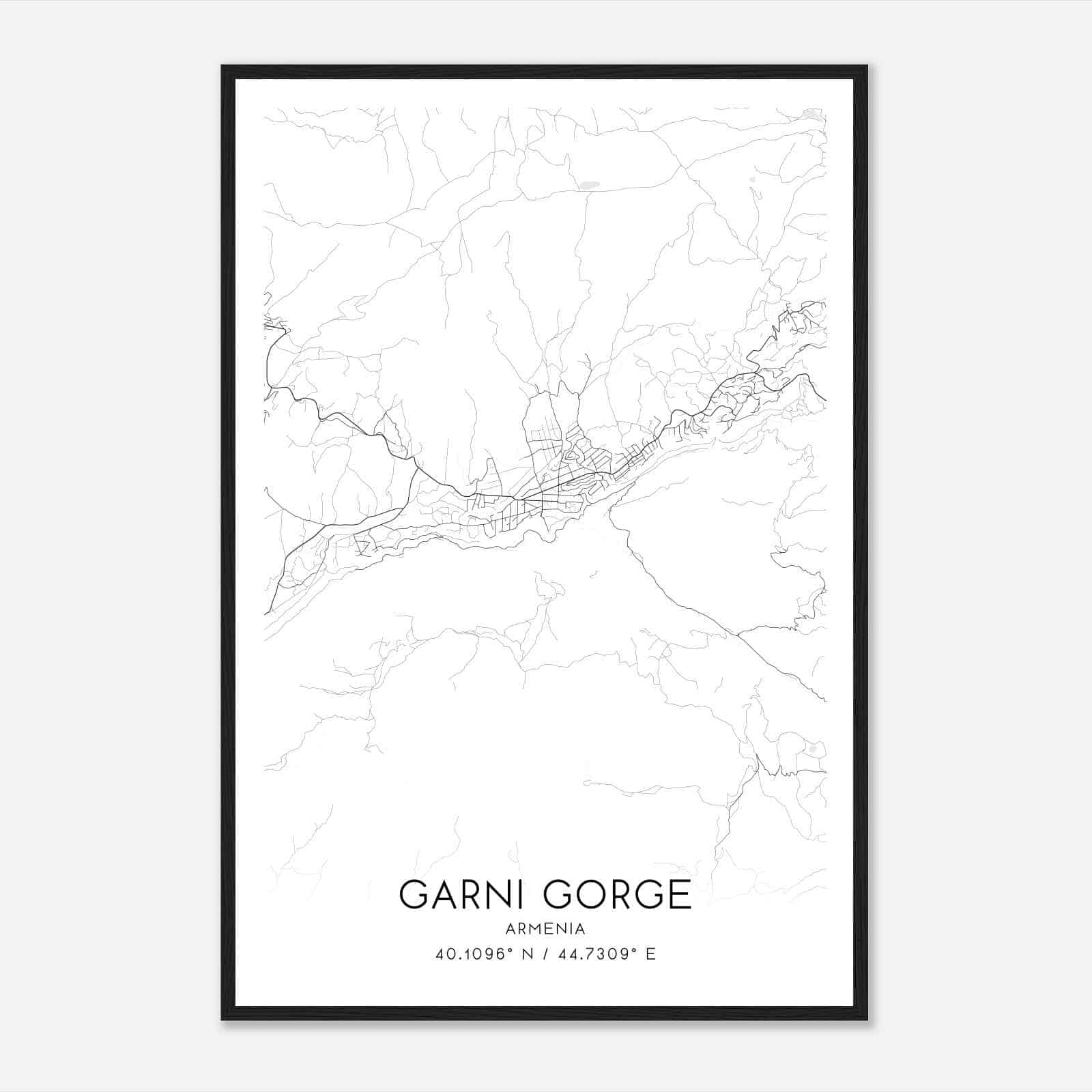 Garni Gorge Armenia Map Poster, Garni Gorge City Road Wall Art Print