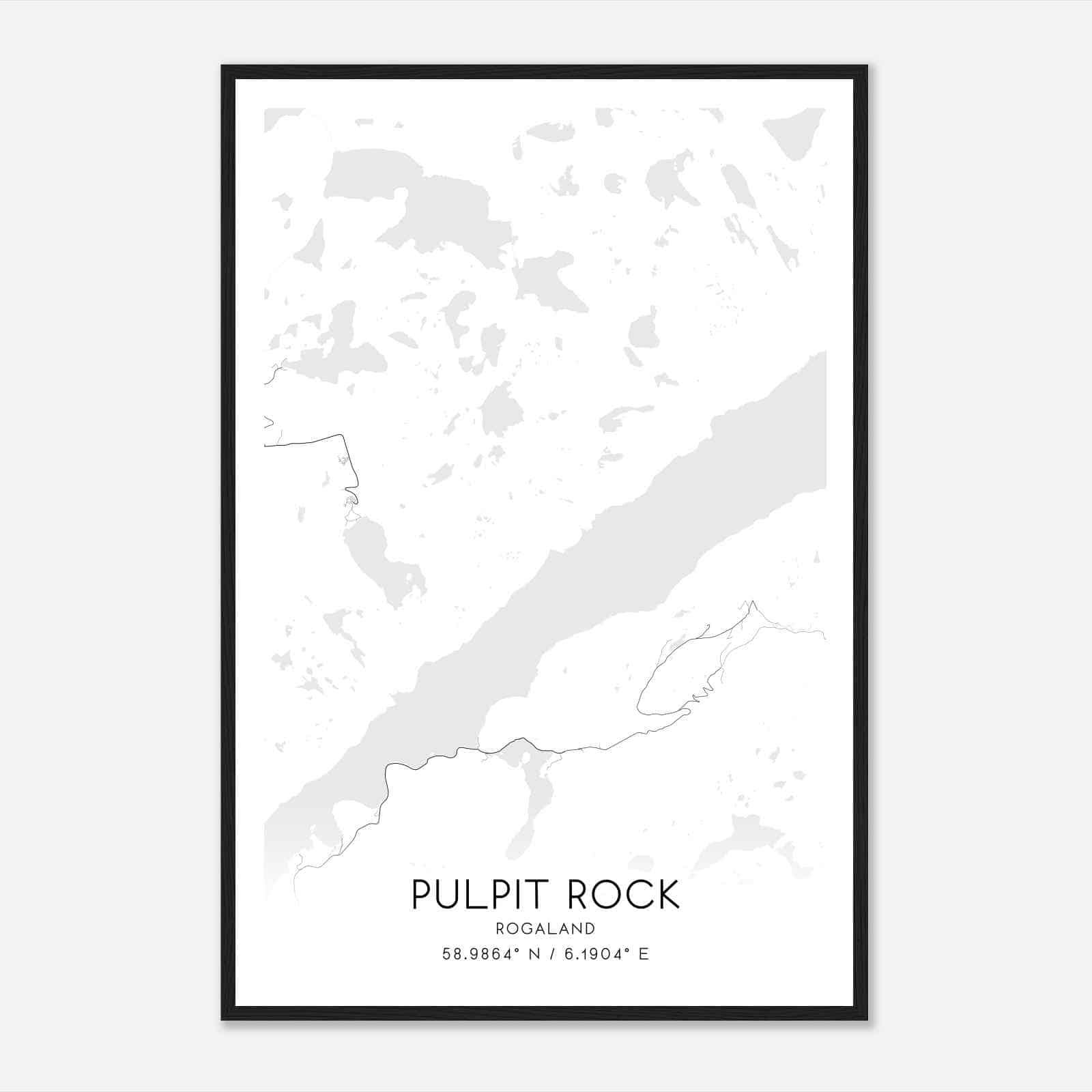Pulpit Rock Rogaland Map Poster, Pulpit Rock City Road Wall Art Print