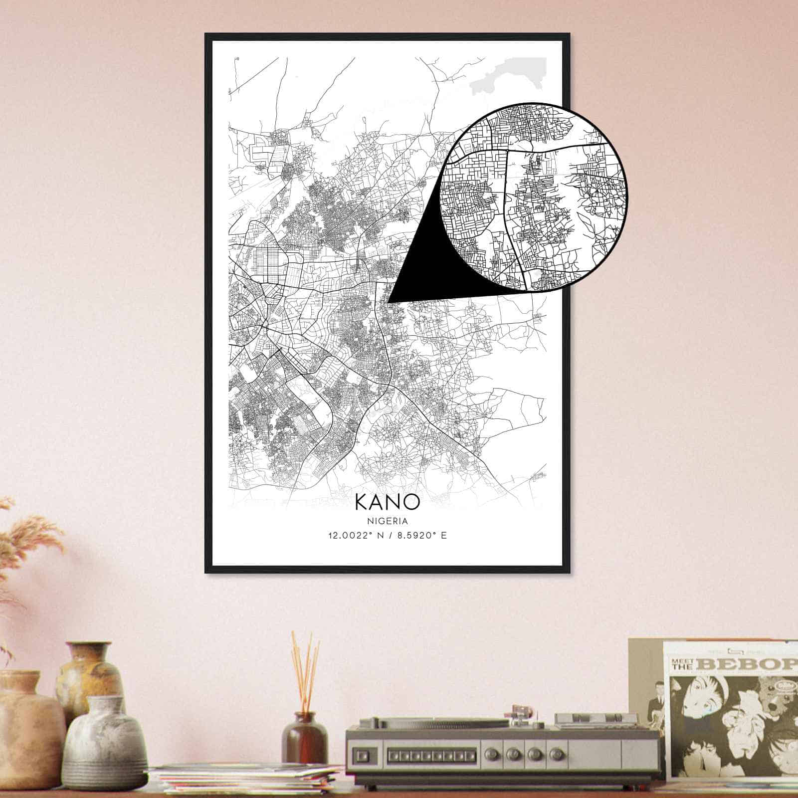 Deerfield Kansas Map Poster, Modern Home Decor Wall Art Print (Copy)