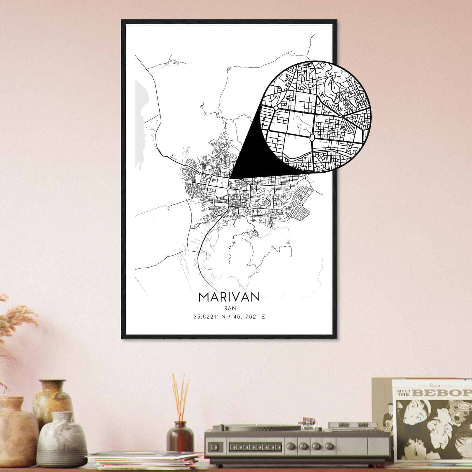 Deerfield Kansas Map Poster, Modern Home Decor Wall Art Print (Copy)