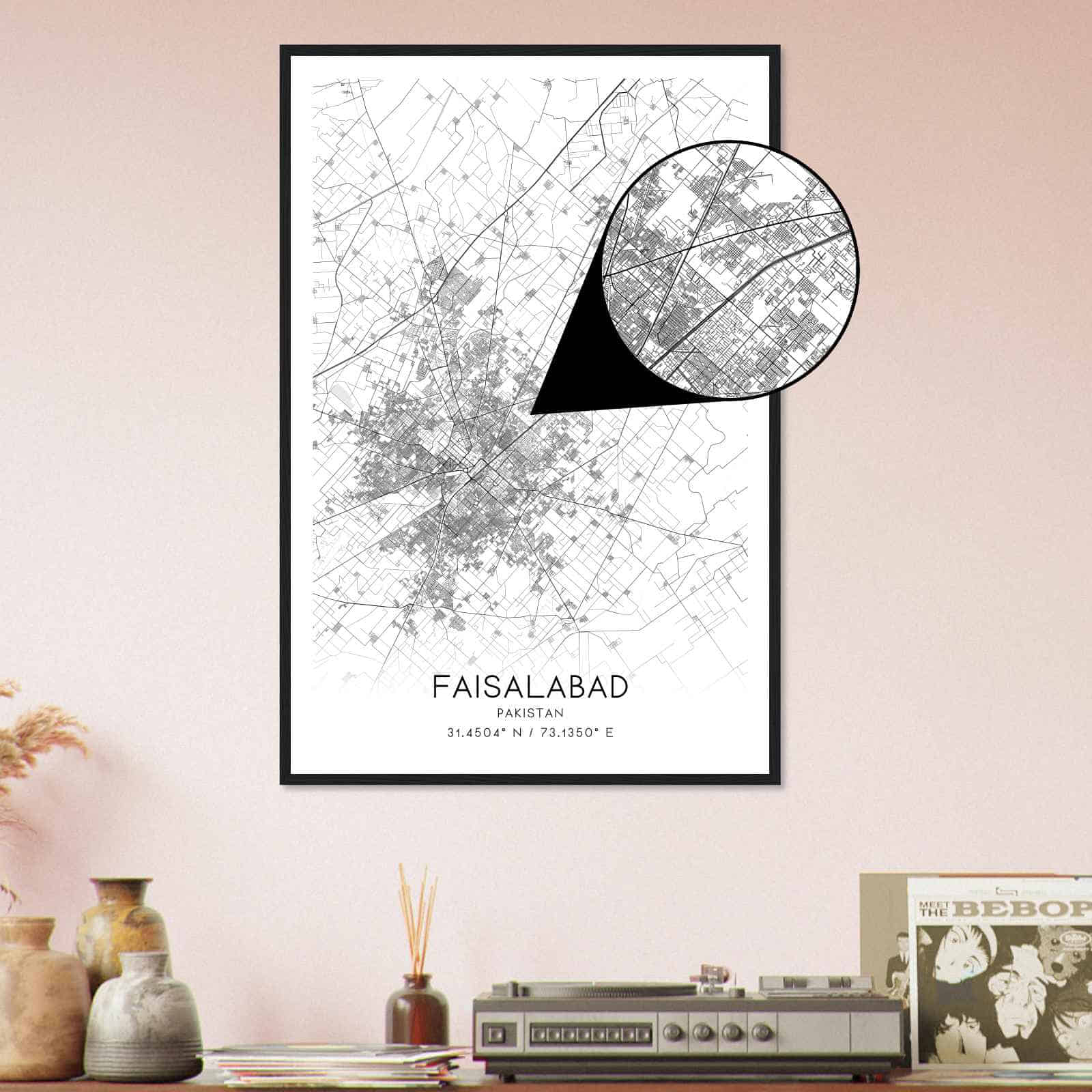 Deerfield Kansas Map Poster, Modern Home Decor Wall Art Print (Copy)