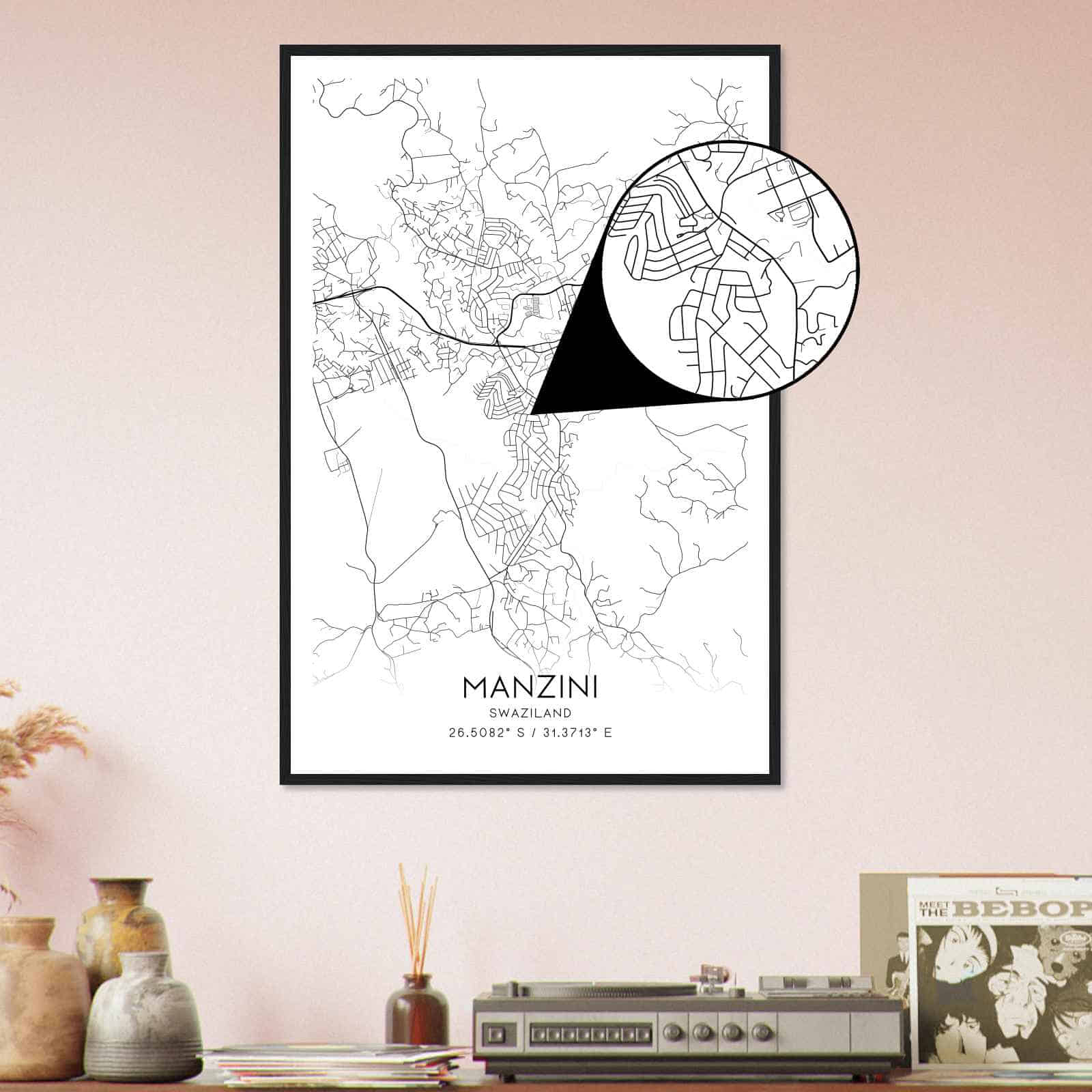 Deerfield Kansas Map Poster, Modern Home Decor Wall Art Print (Copy)