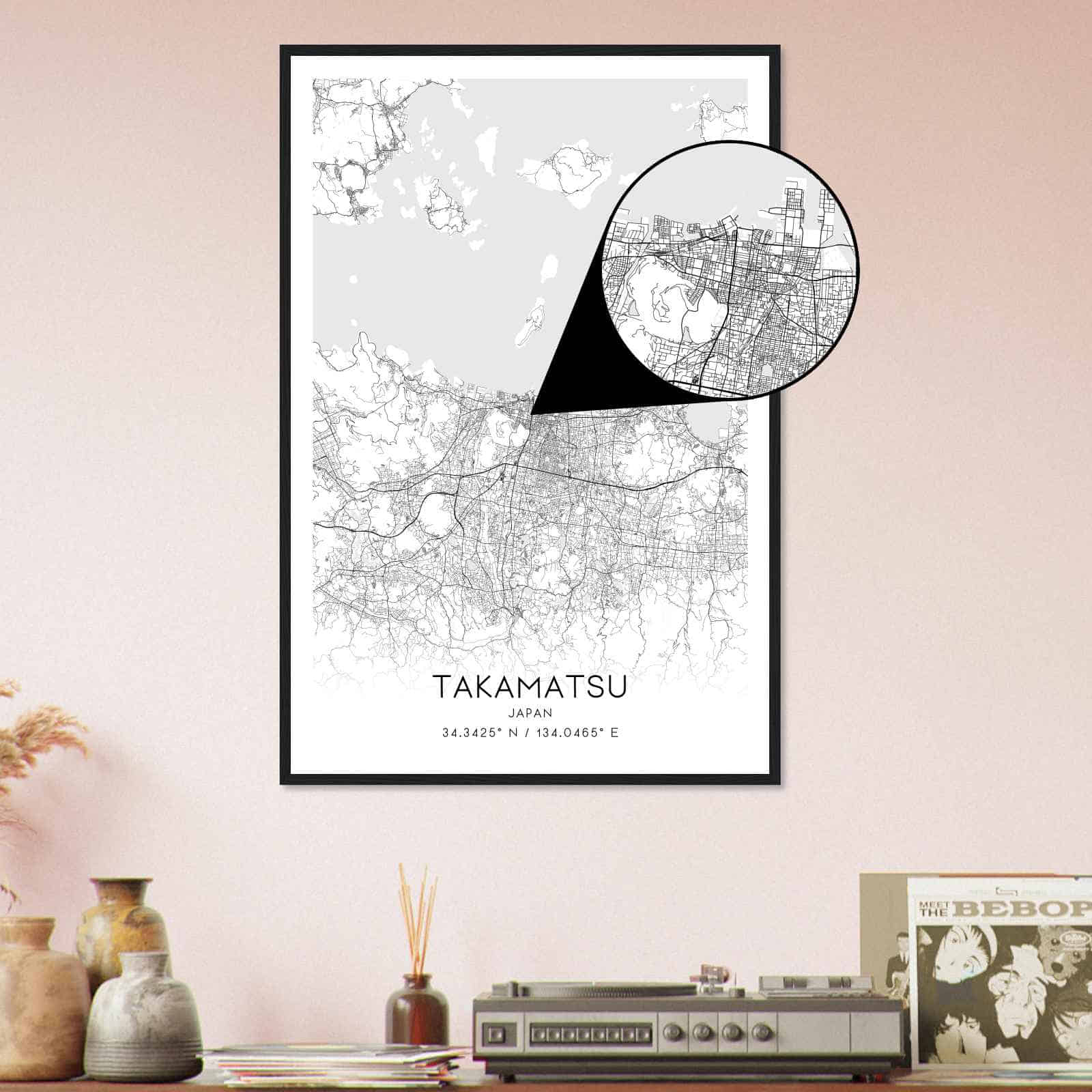 Deerfield Kansas Map Poster, Modern Home Decor Wall Art Print (Copy)