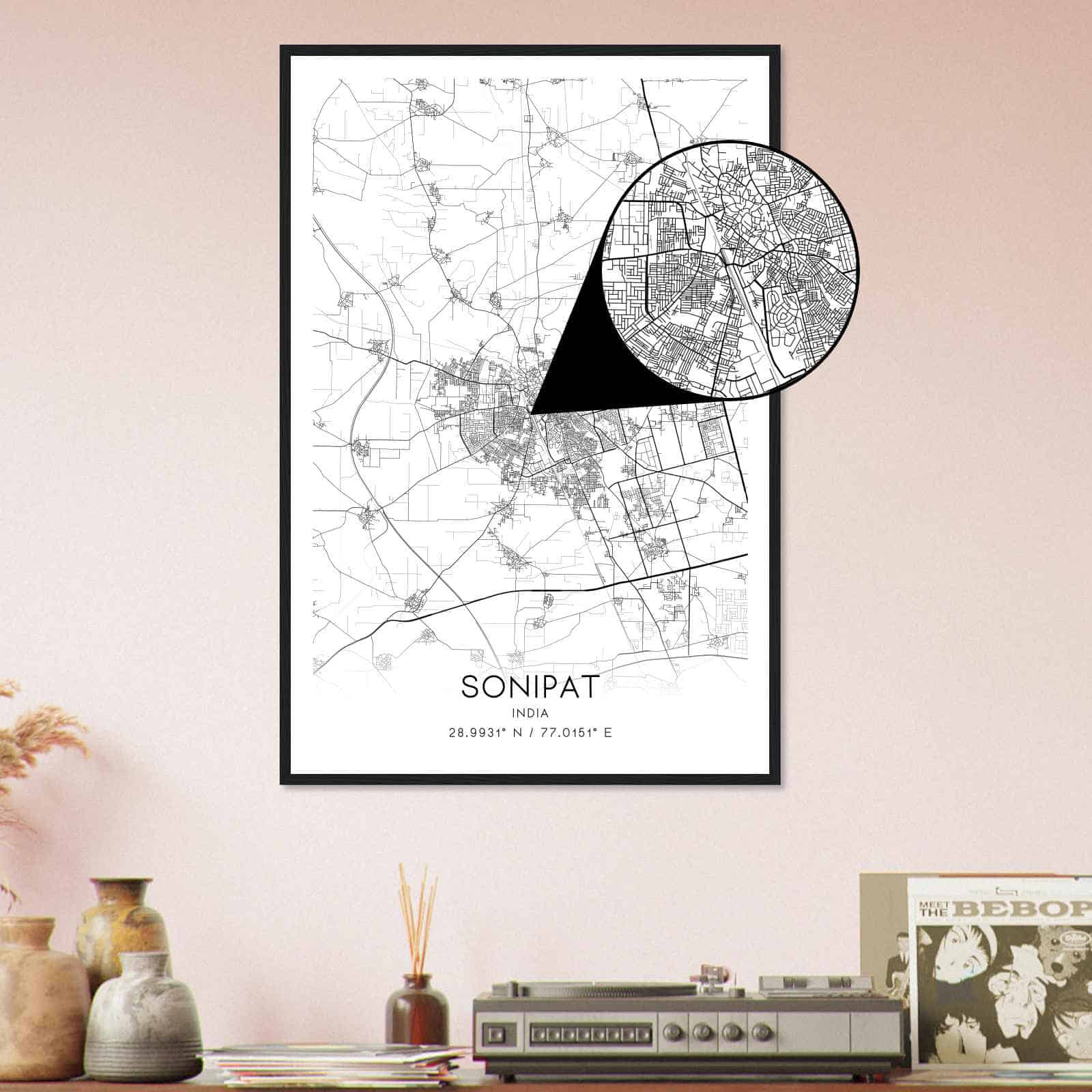 Deerfield Kansas Map Poster, Modern Home Decor Wall Art Print (Copy)