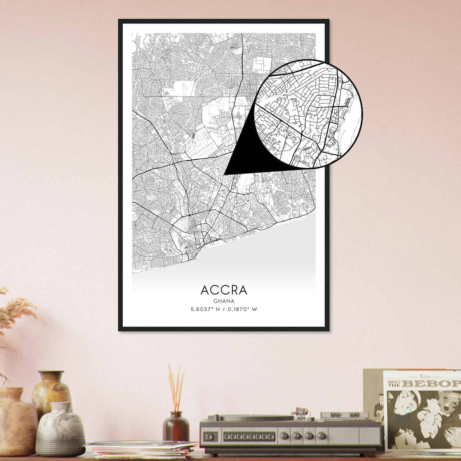 Deerfield Kansas Map Poster, Modern Home Decor Wall Art Print (Copy)