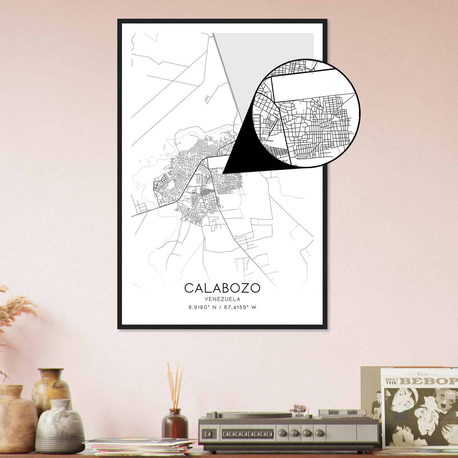 Deerfield Kansas Map Poster, Modern Home Decor Wall Art Print (Copy)