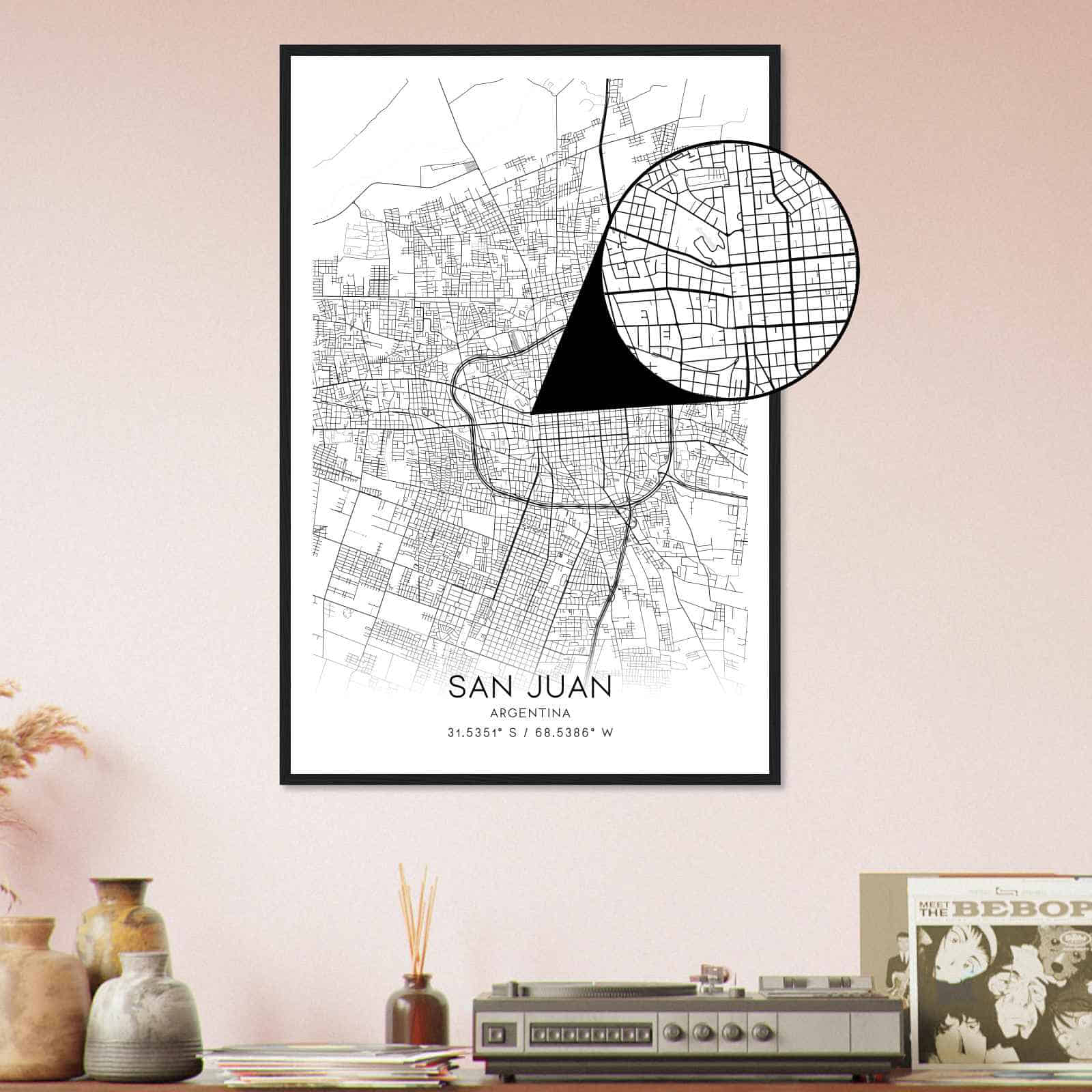 Deerfield Kansas Map Poster, Modern Home Decor Wall Art Print (Copy)