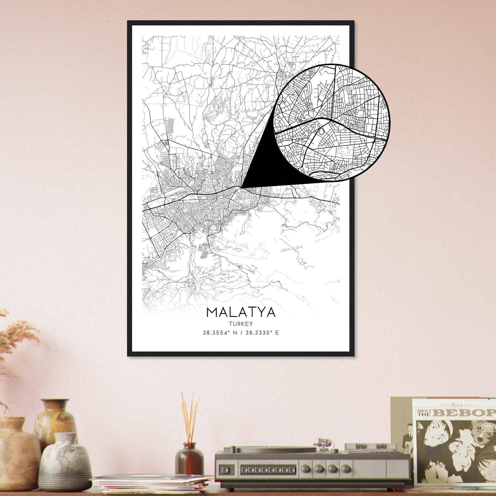 Deerfield Kansas Map Poster, Modern Home Decor Wall Art Print (Copy)