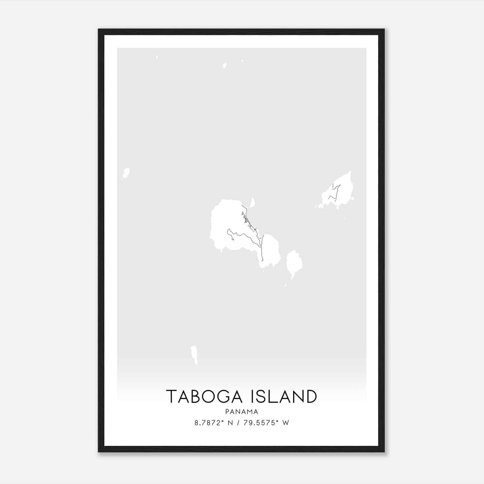 Taboga Island Panama Map Poster, Taboga Island City Road Wall Art Print