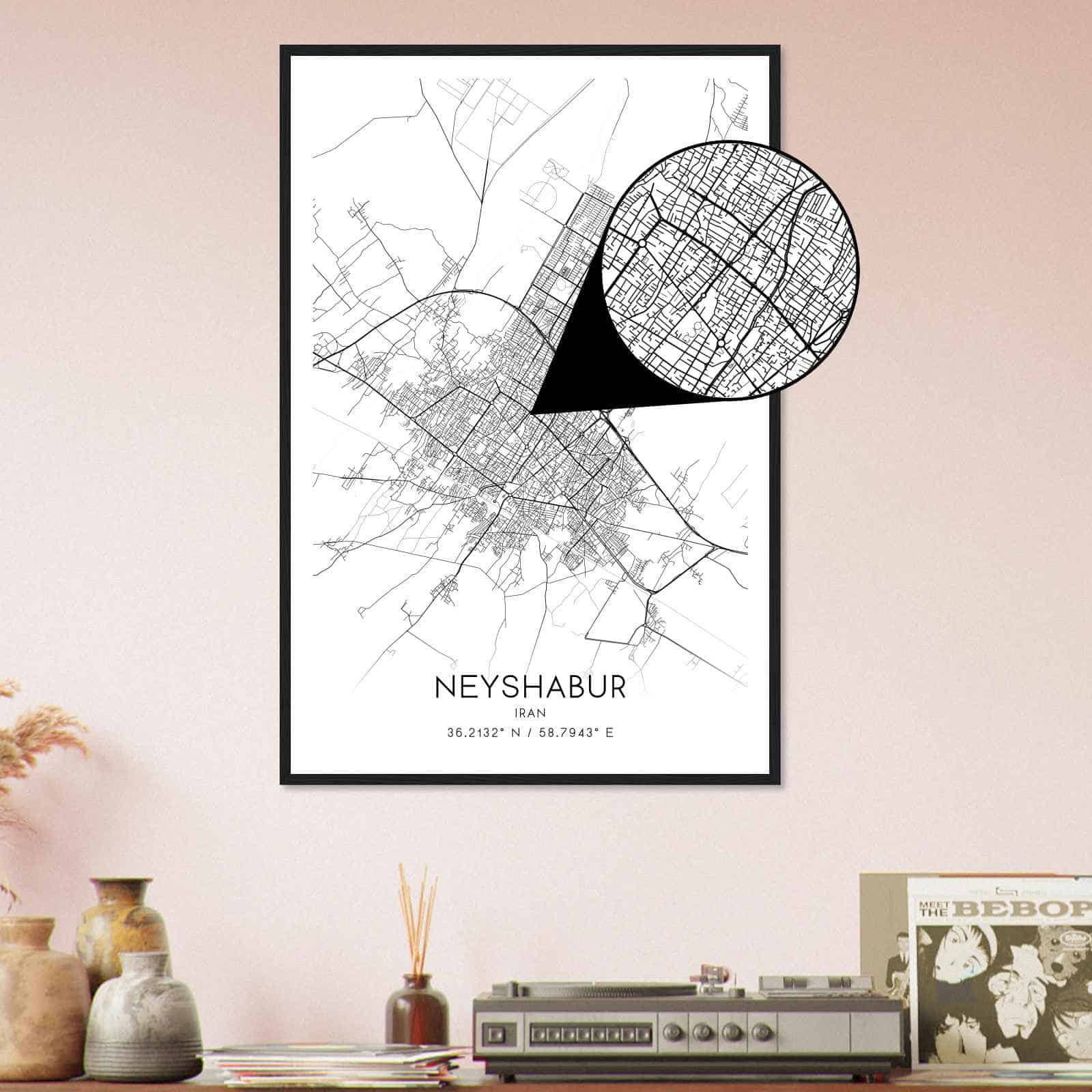 Deerfield Kansas Map Poster, Modern Home Decor Wall Art Print (Copy)