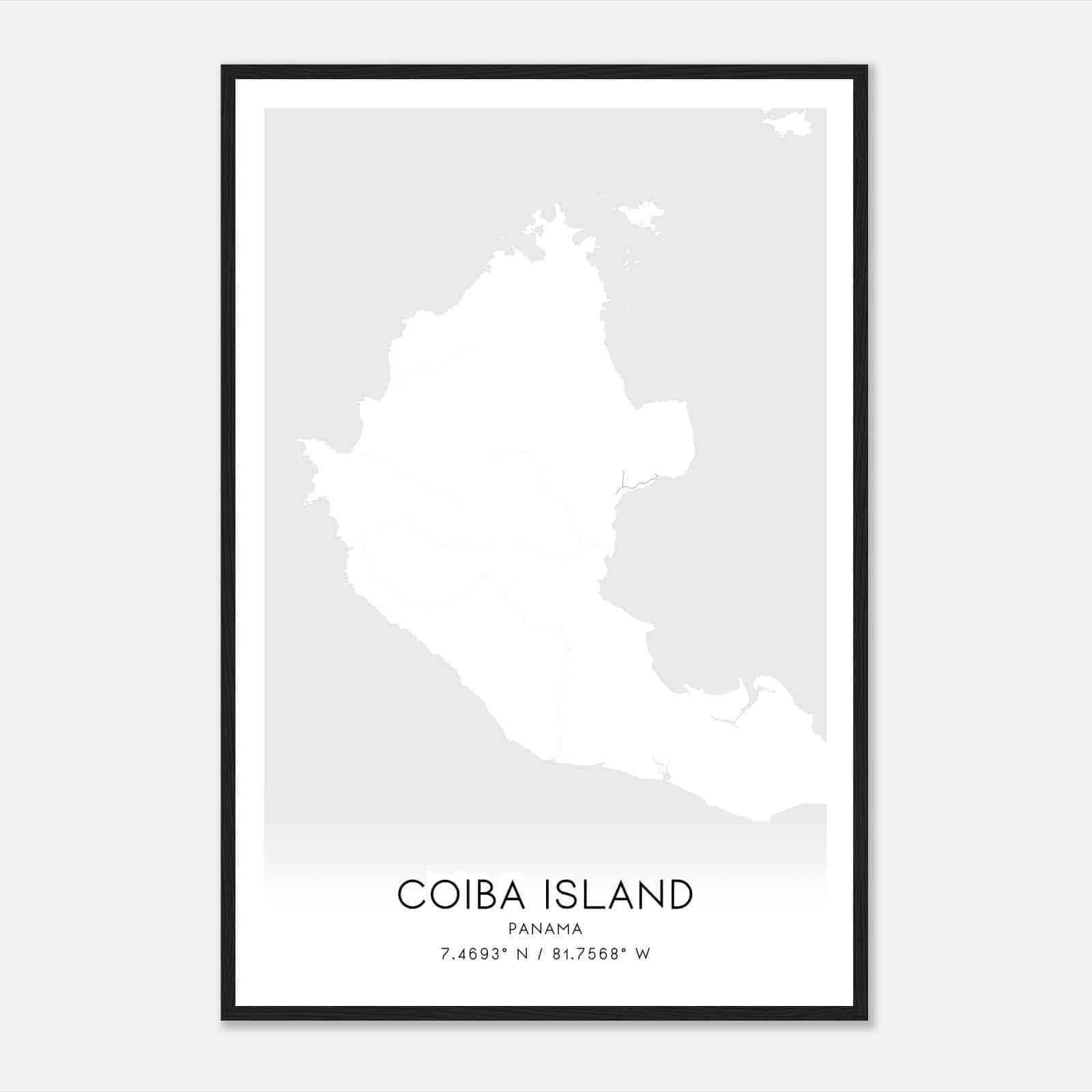 Coiba Island Panama Map Poster, Coiba Island City Road Wall Art Print