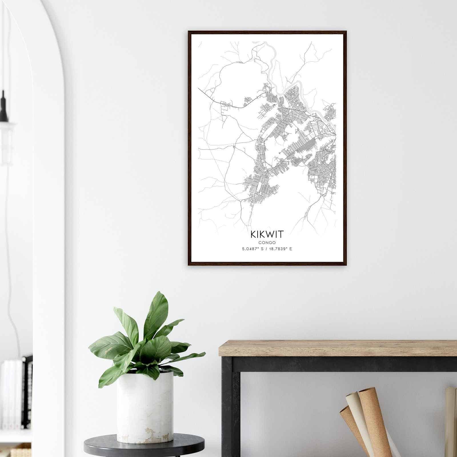 Deerfield Kansas Map Poster, Modern Home Decor Wall Art Print (Copy)